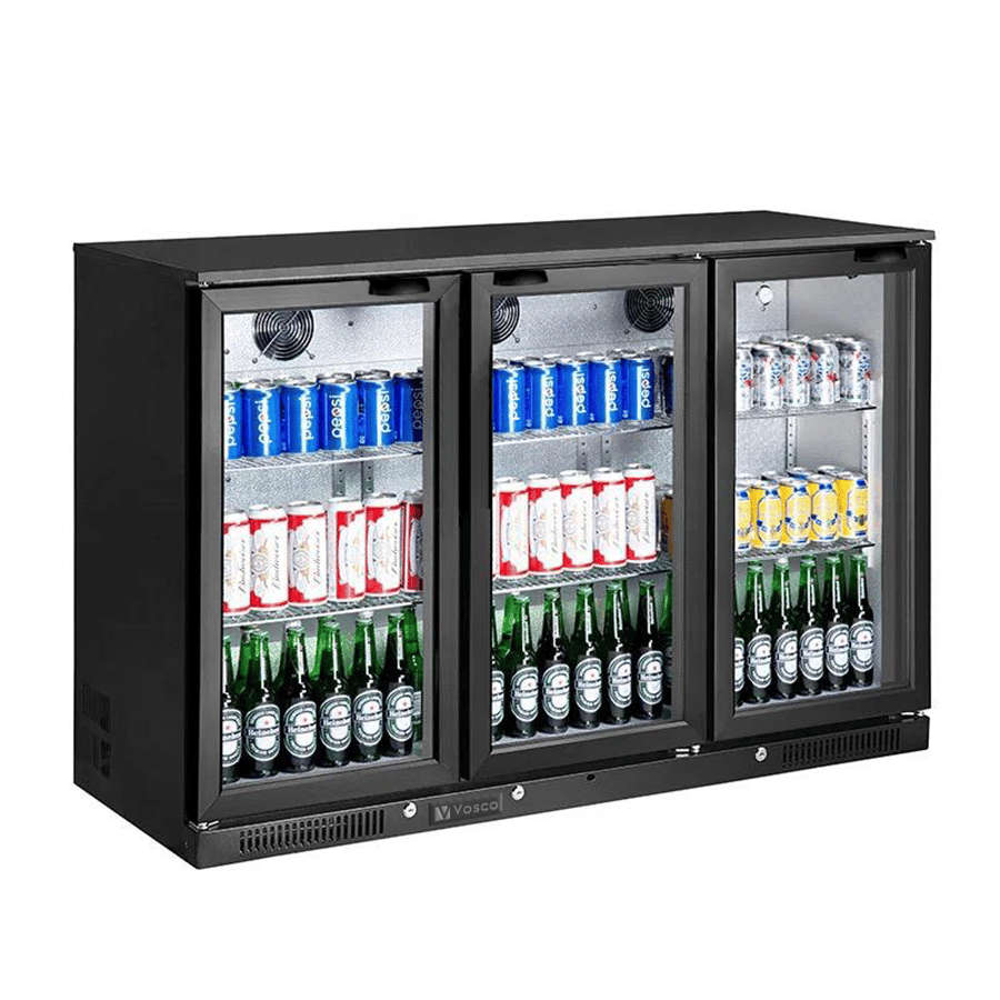 Vosco Bar Altı Şişe Soğutucusu Üç Kapak (Siyah)