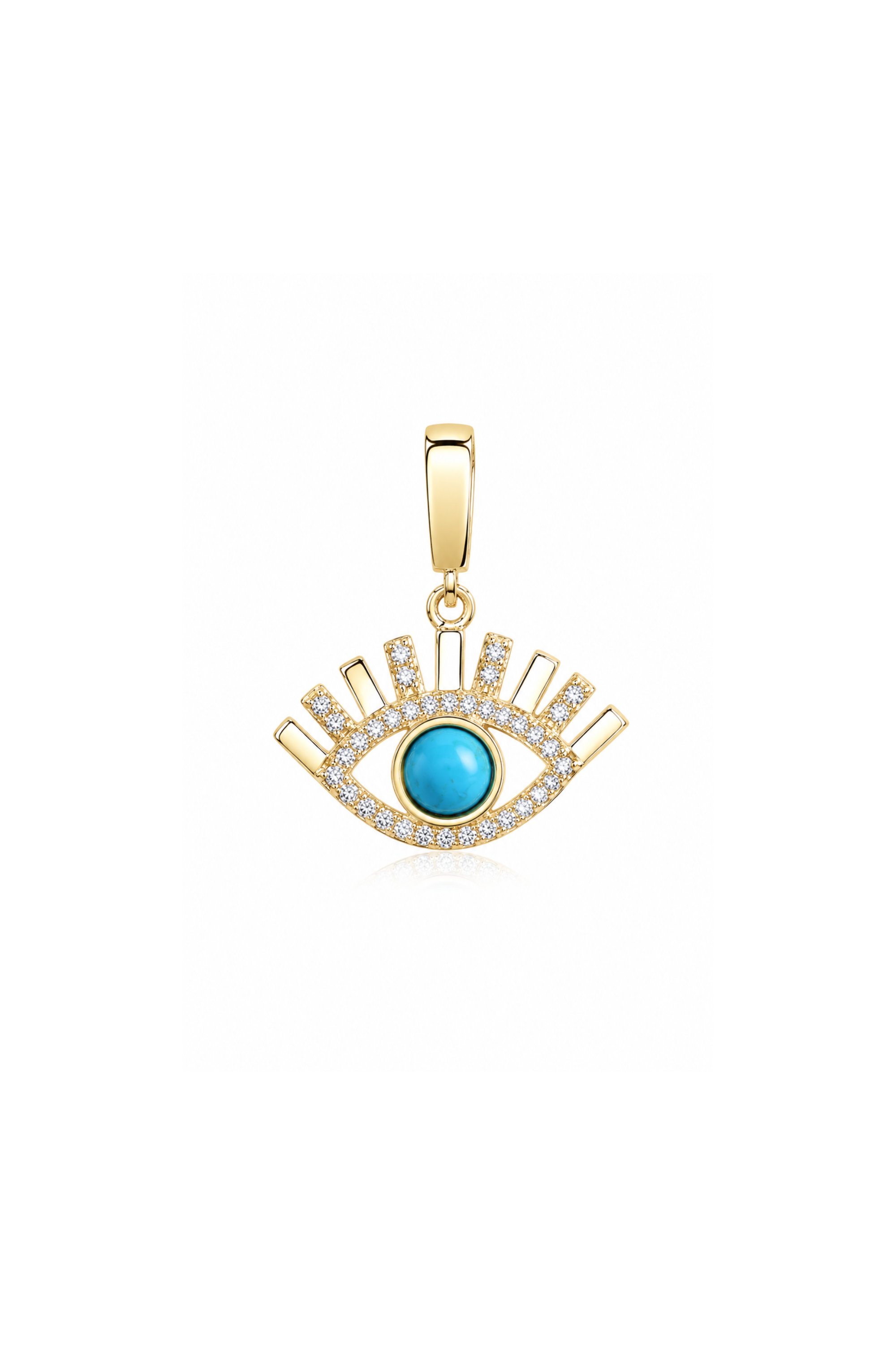 Mavi Firuze Stone Göz Kilitli Charm Pendant