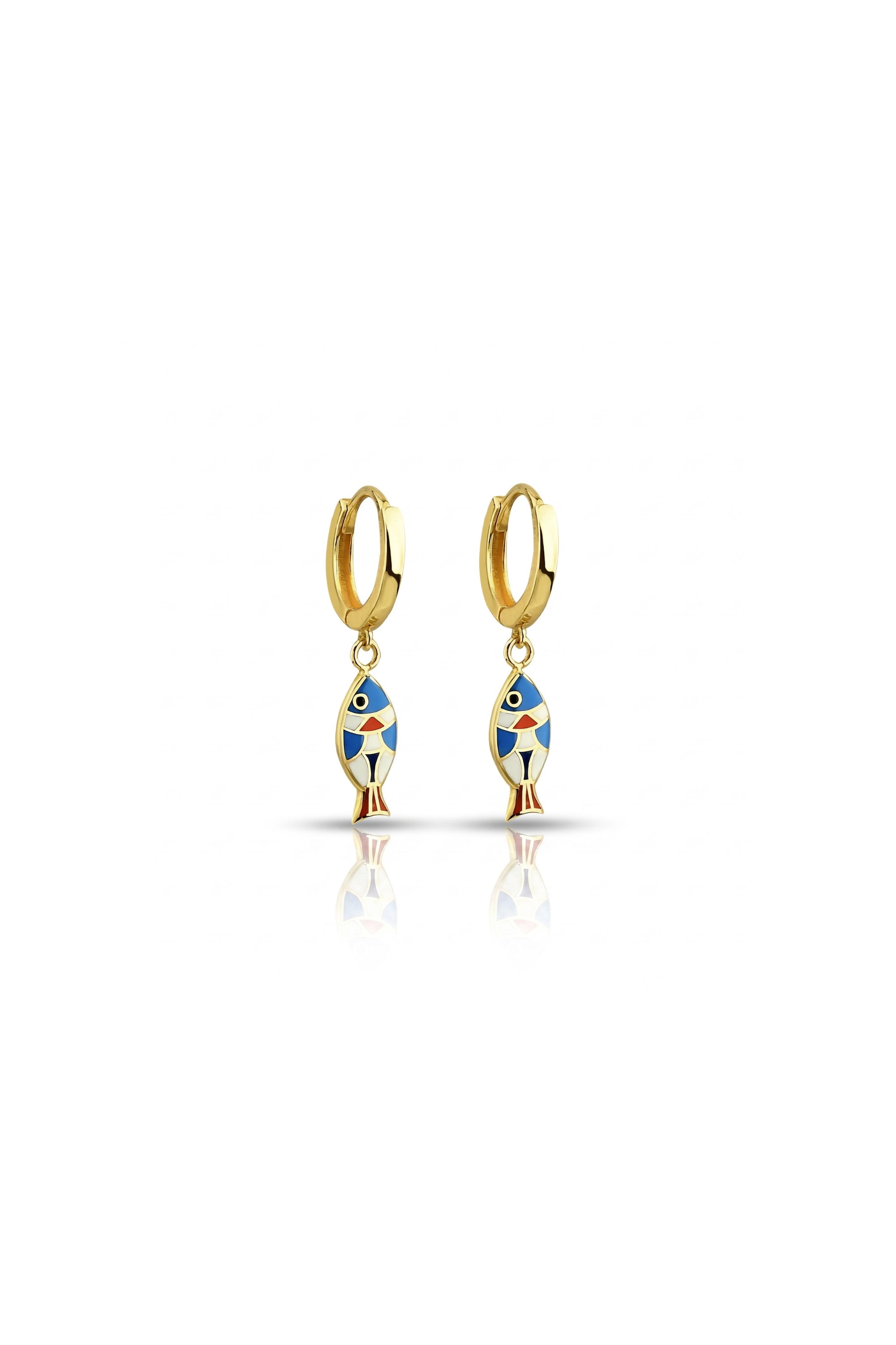 Sallantılı Mix Colored Mineli Balık Earring
