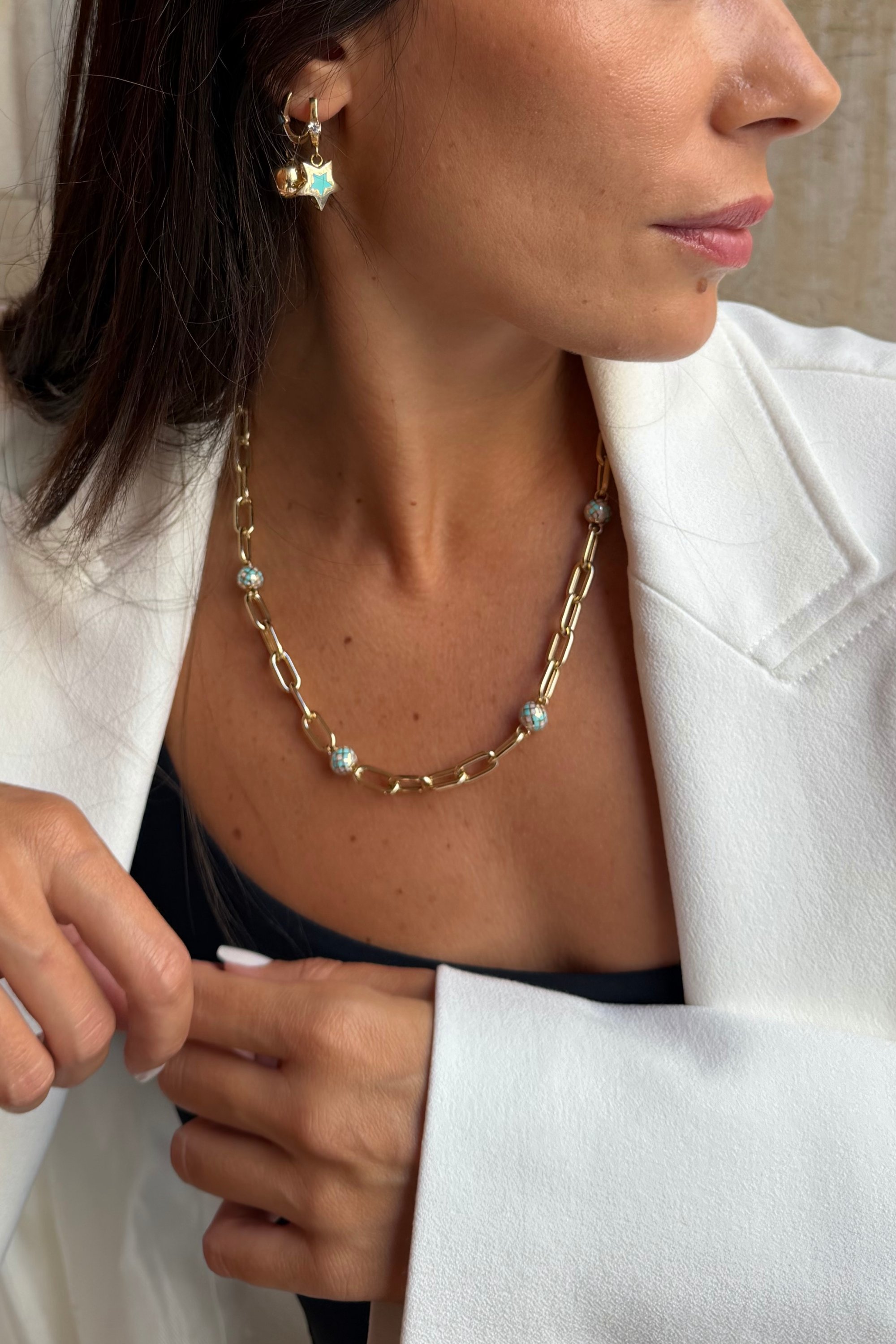Starry Sallantılı Mineli Küpe