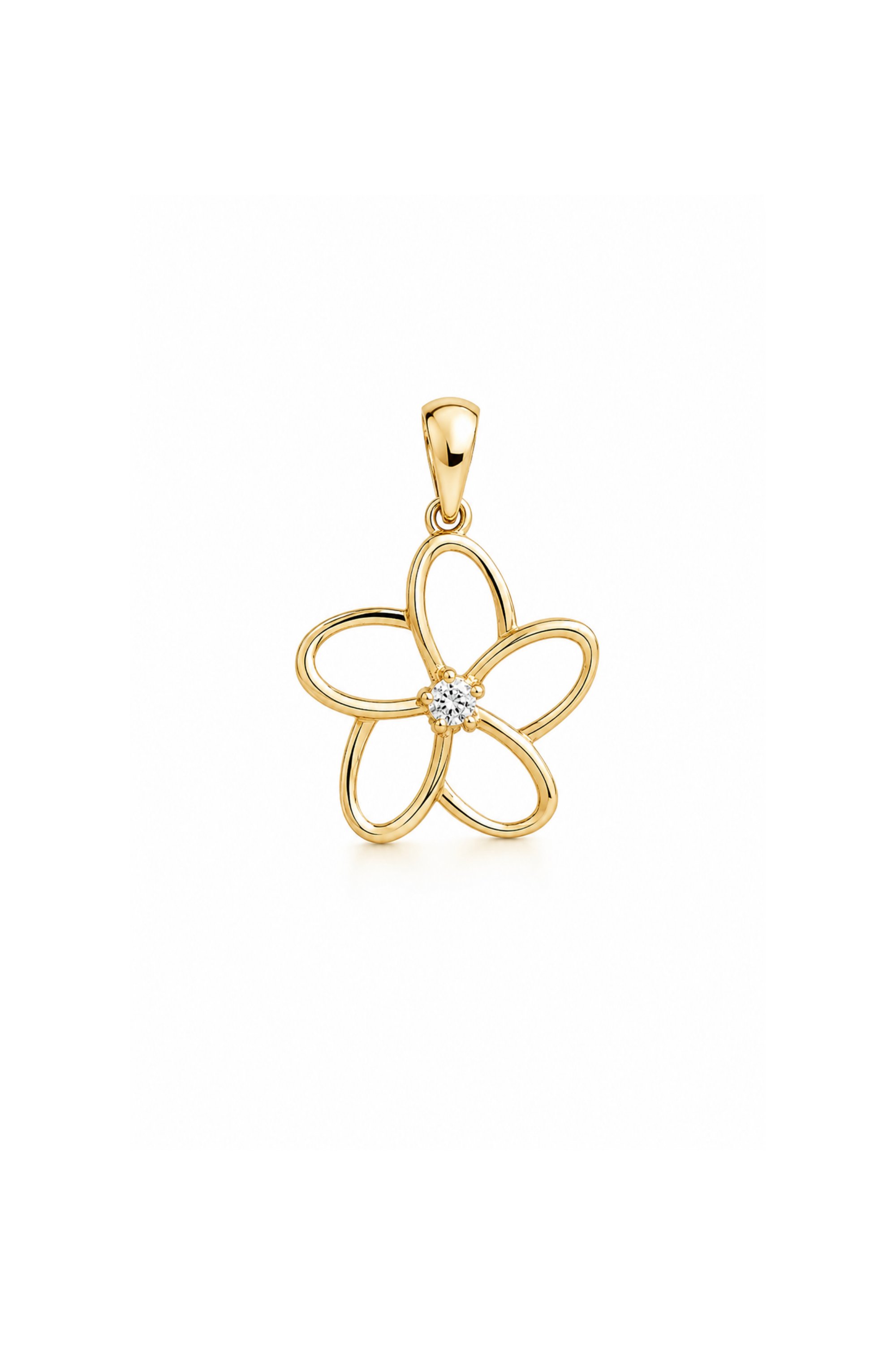 Tek Stone Flower Pendant