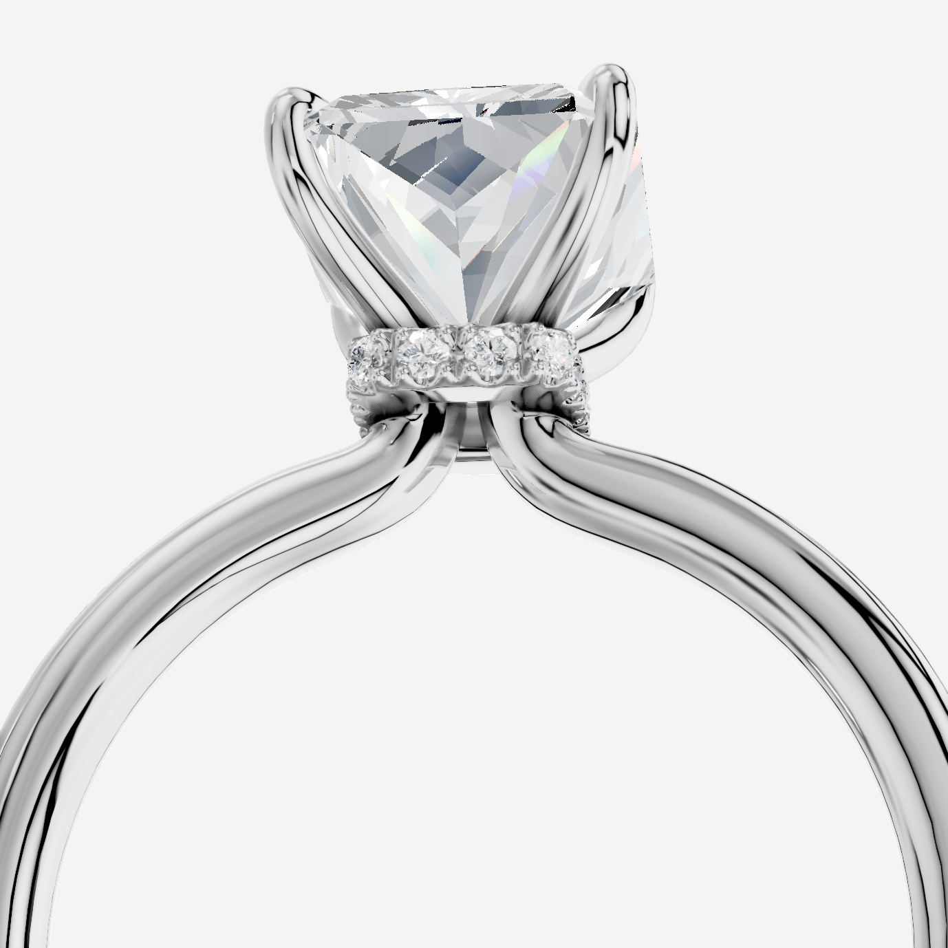 Elysium Radiant Kesim Laboratuvar Pırlanta Yüzük | X Diamond