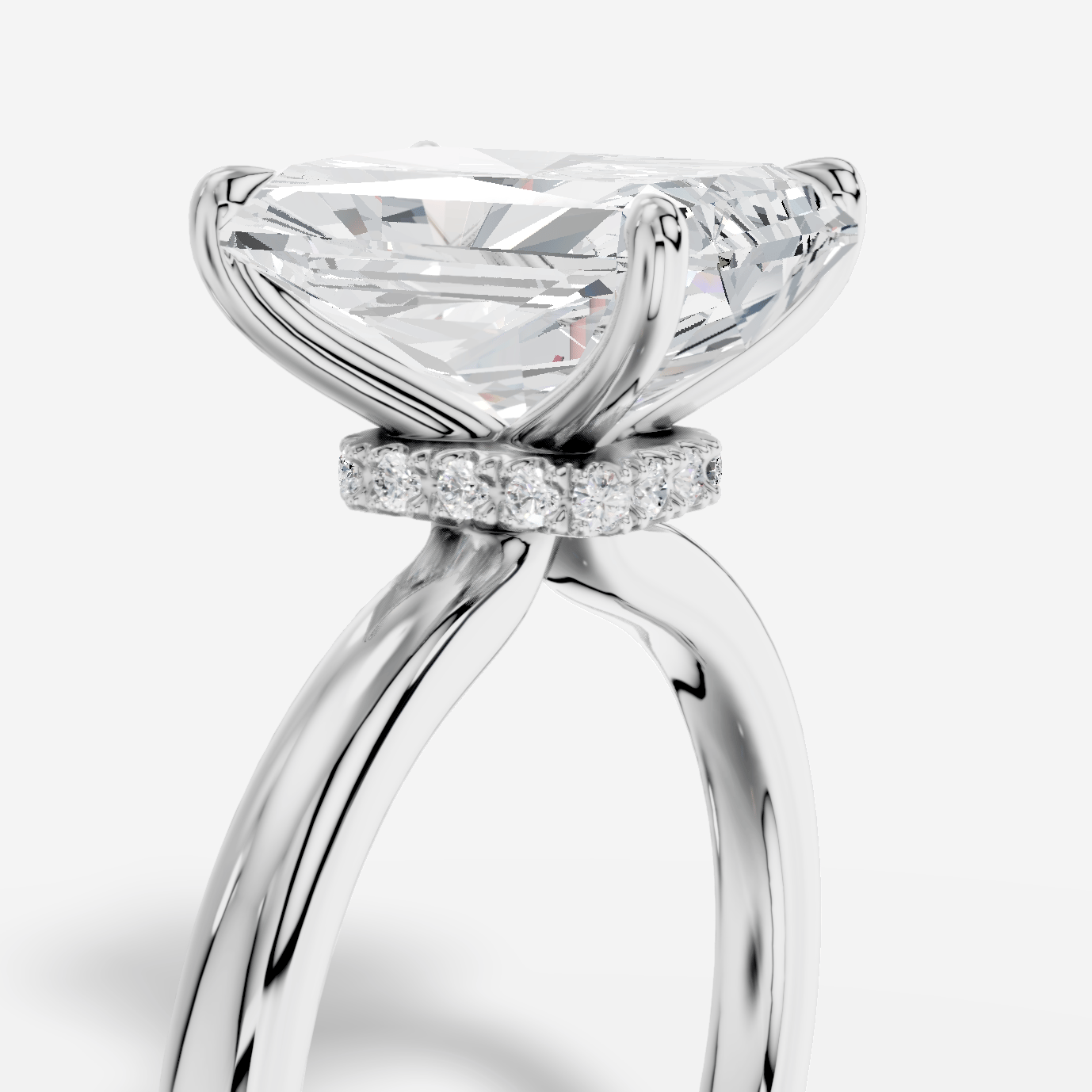 Elysium Radiant Kesim Laboratuvar Pırlanta Yüzük | X Diamond