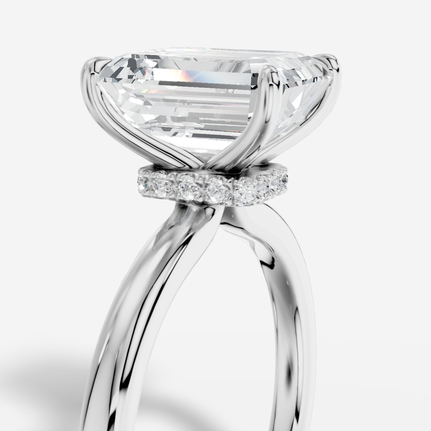 Elysium Emerald Kesim Laboratuvar Pırlanta Yüzük | X Diamond