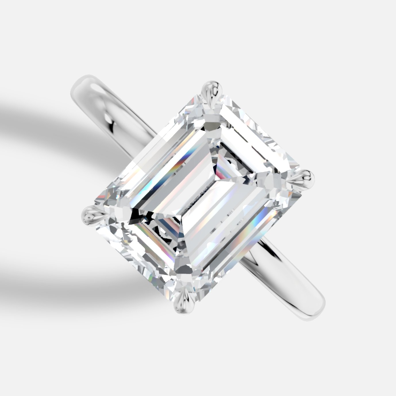 Elysium Emerald Kesim Laboratuvar Pırlanta Yüzük | X Diamond