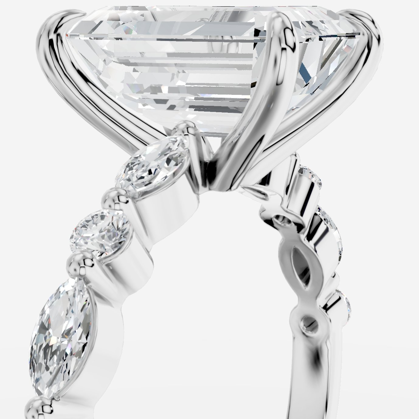 Royelle Emerald Kesim Exclusive Laboratuvar Pırlanta Yüzük | X Diamond