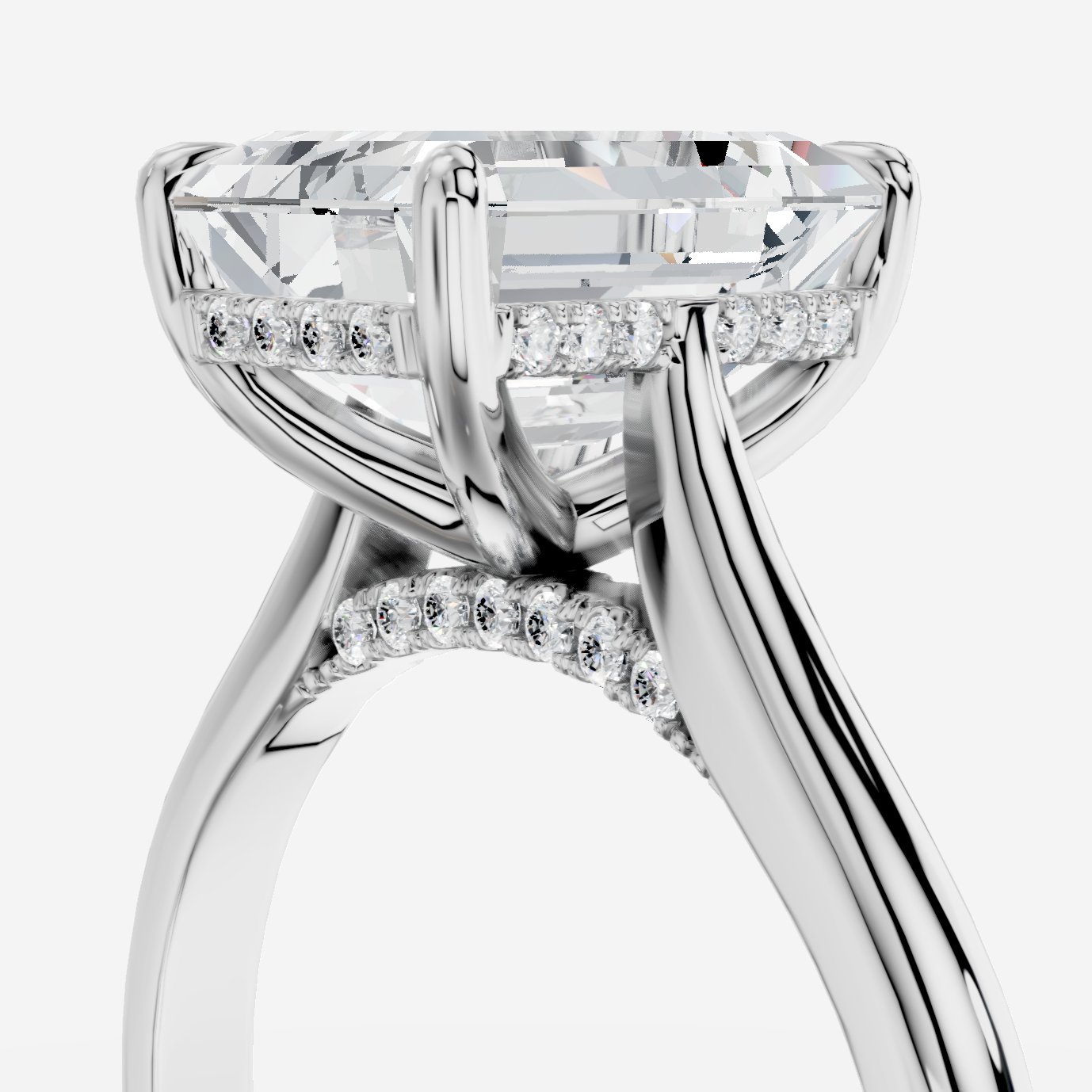 Secret Emerald Kesim Laboratuvar Pırlanta Yüzük | X Diamond