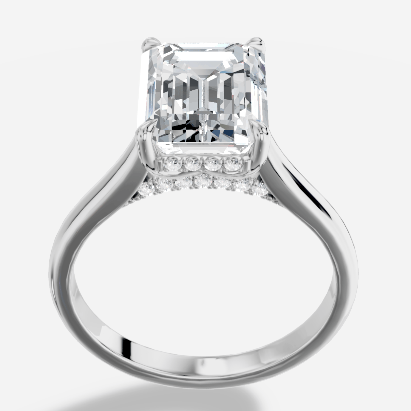 Secret Emerald Kesim Laboratuvar Pırlanta Yüzük | X Diamond