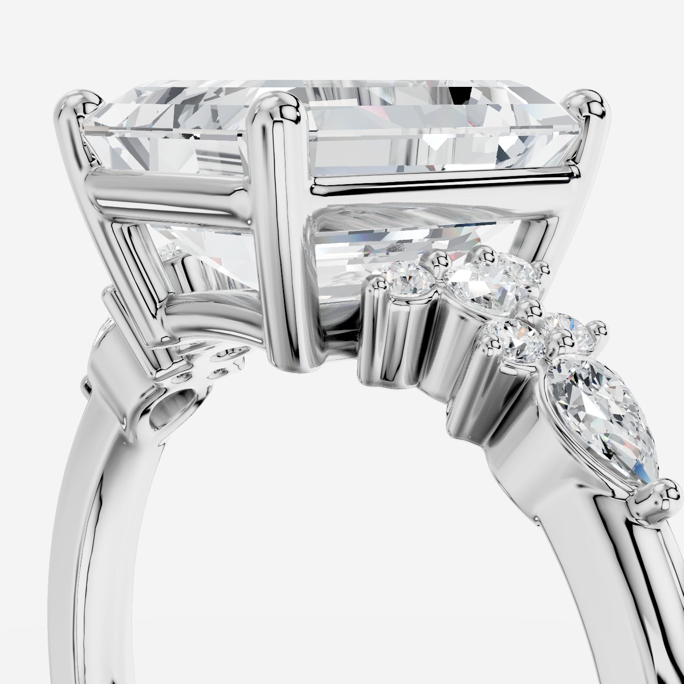 Veloria Emerald Kesim Exclusive Laboratuvar Pırlanta Yüzük | X Diamond