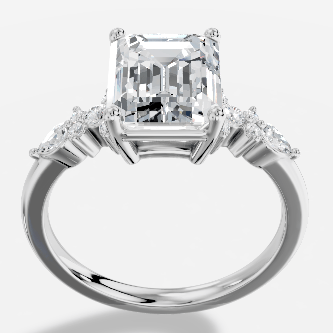 Veloria Emerald Kesim Exclusive Laboratuvar Pırlanta Yüzük | X Diamond