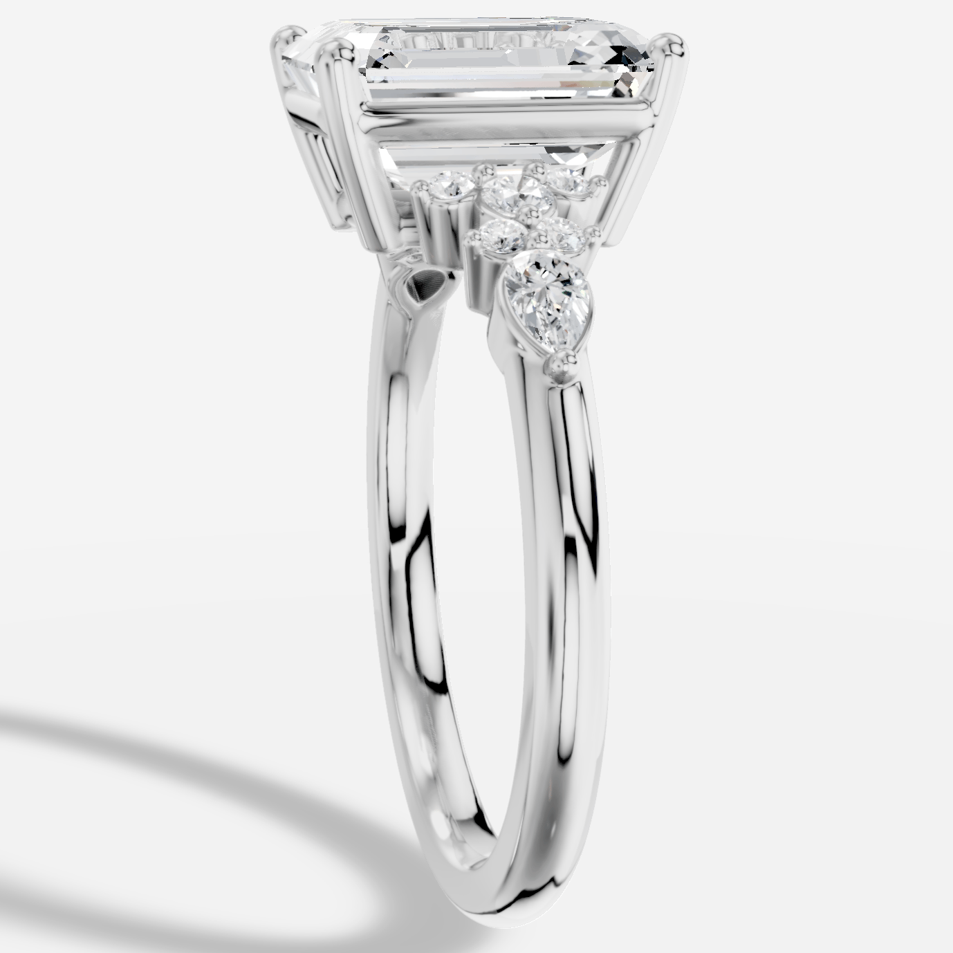 Veloria Emerald Kesim Exclusive Laboratuvar Pırlanta Yüzük | X Diamond