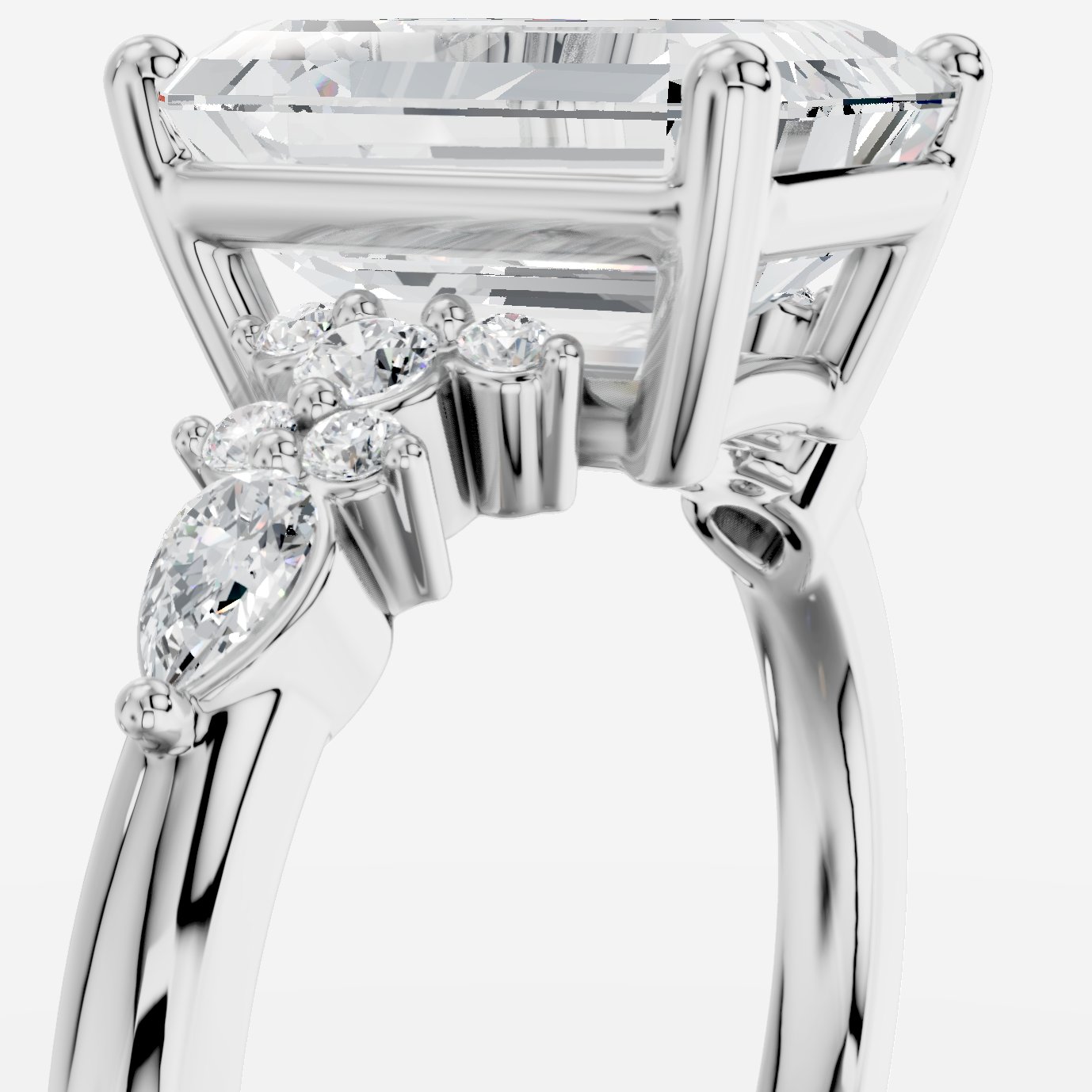 Veloria Emerald Kesim Exclusive Laboratuvar Pırlanta Yüzük | X Diamond