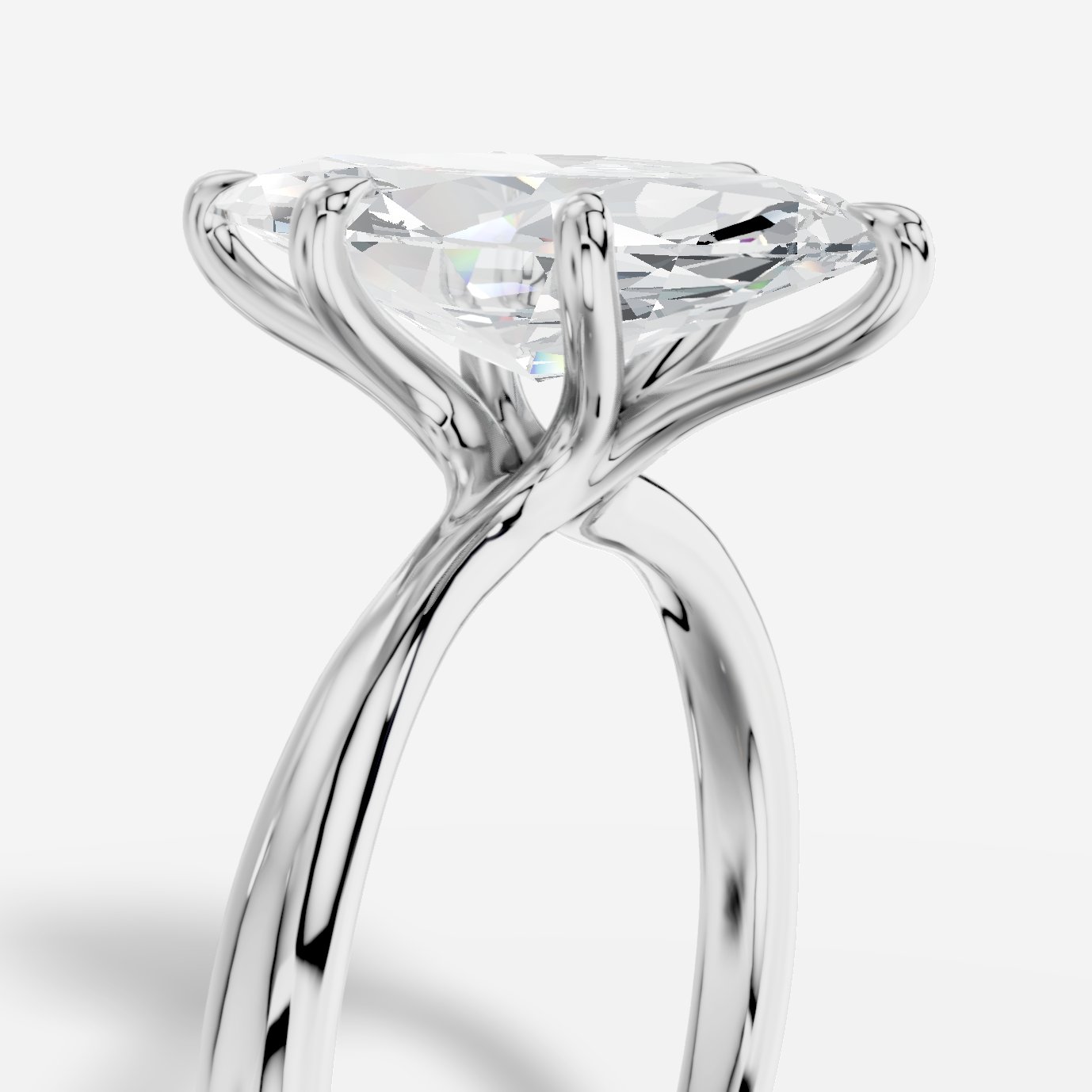 Cybele Markiz Yuvarlak Kesim Laboratuvar Pırlanta Yüzük | X Diamond