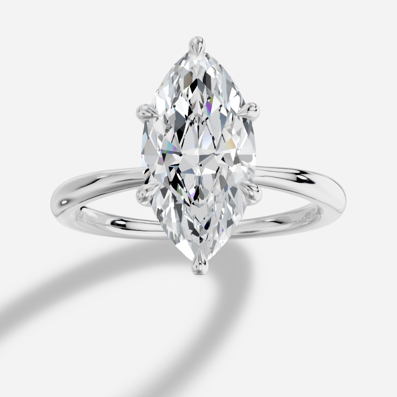 Cybele Markiz Yuvarlak Kesim Laboratuvar Pırlanta Yüzük | X Diamond