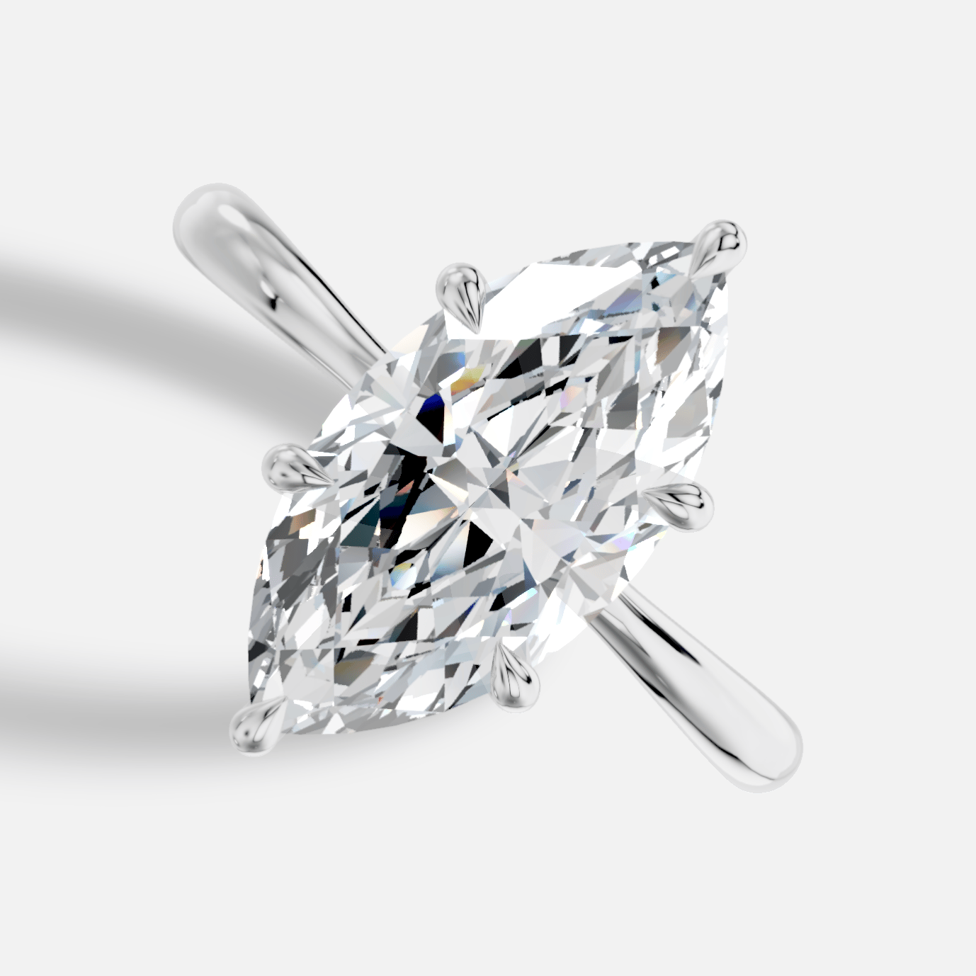 Cybele Markiz Yuvarlak Kesim Laboratuvar Pırlanta Yüzük | X Diamond