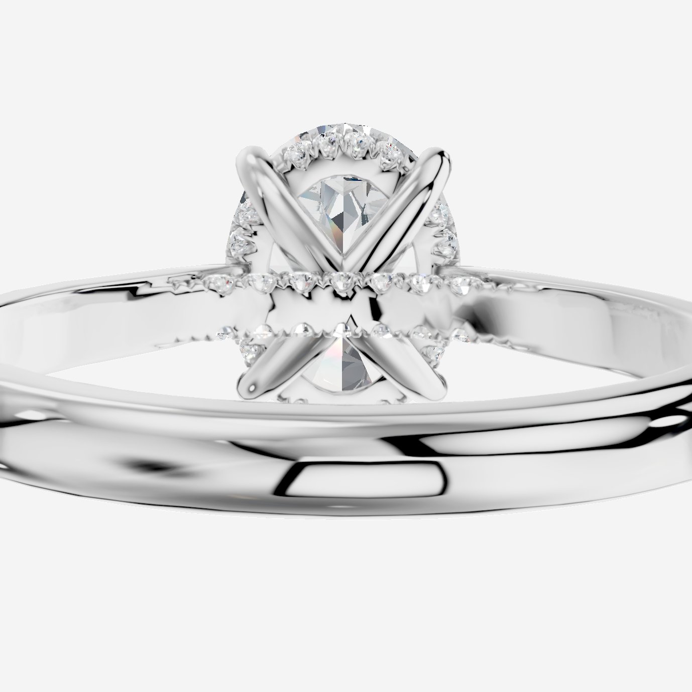 Secret Oval Kesim Laboratuvar Pırlanta Yüzük | X Diamond