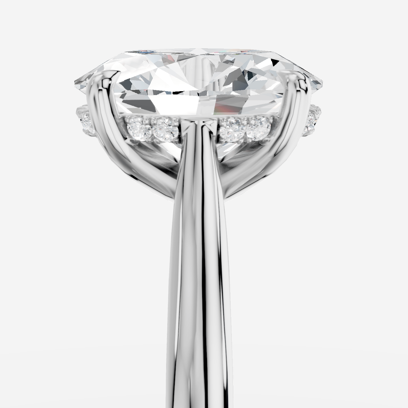 Secret Oval Kesim Laboratuvar Pırlanta Yüzük | X Diamond