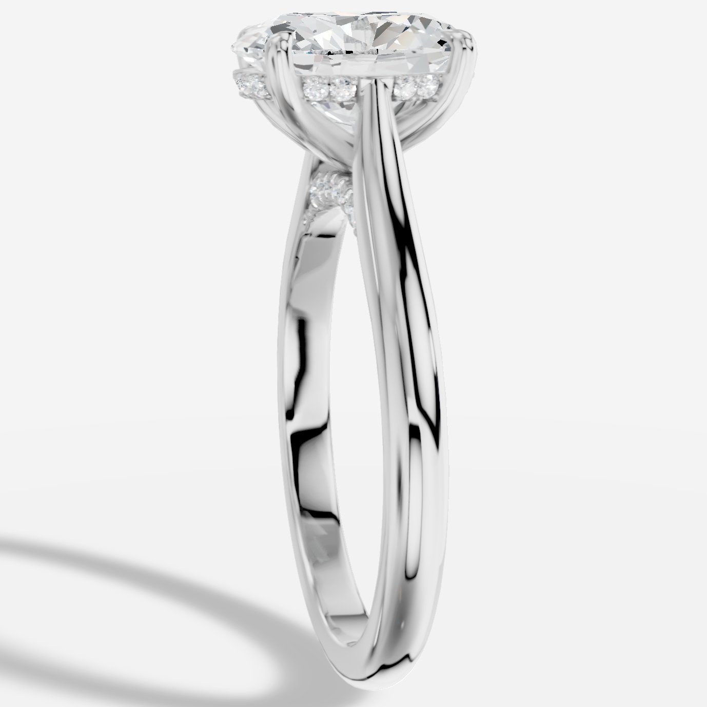 Secret Oval Kesim Laboratuvar Pırlanta Yüzük | X Diamond