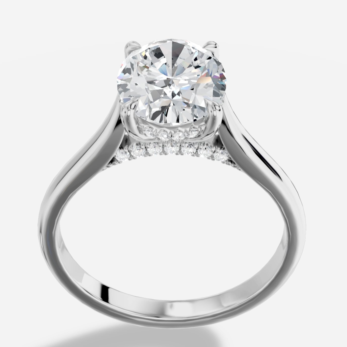 Secret Oval Kesim Laboratuvar Pırlanta Yüzük | X Diamond