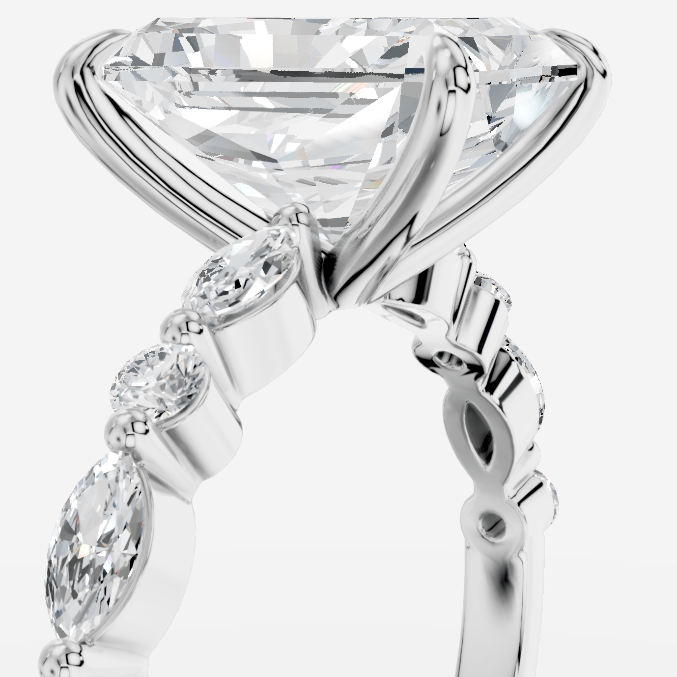 Royelle Radiant Kesim Exclusive Laboratuvar Pırlanta Yüzük | X Diamond