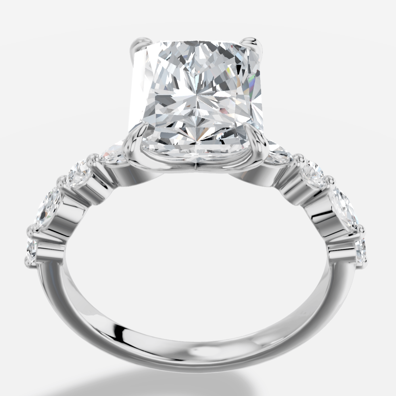 Royelle Radiant Kesim Exclusive Laboratuvar Pırlanta Yüzük | X Diamond