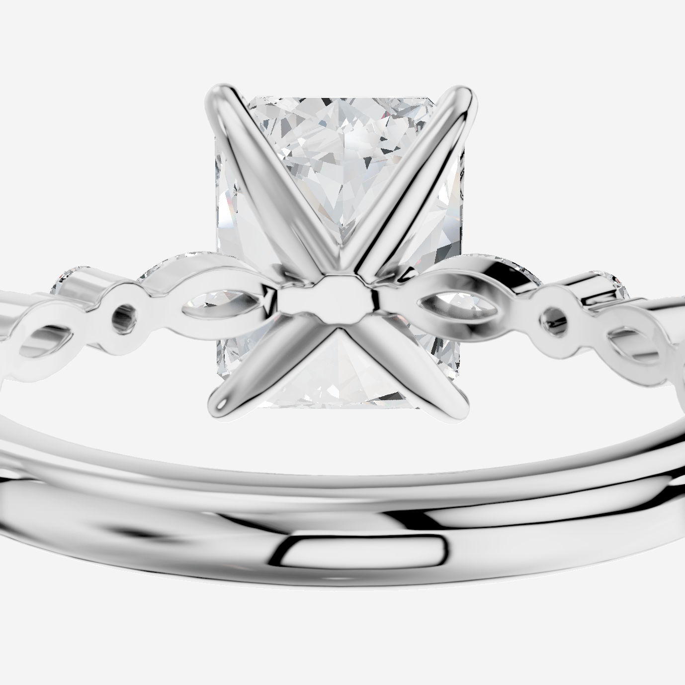Royelle Radiant Kesim Exclusive Laboratuvar Pırlanta Yüzük | X Diamond