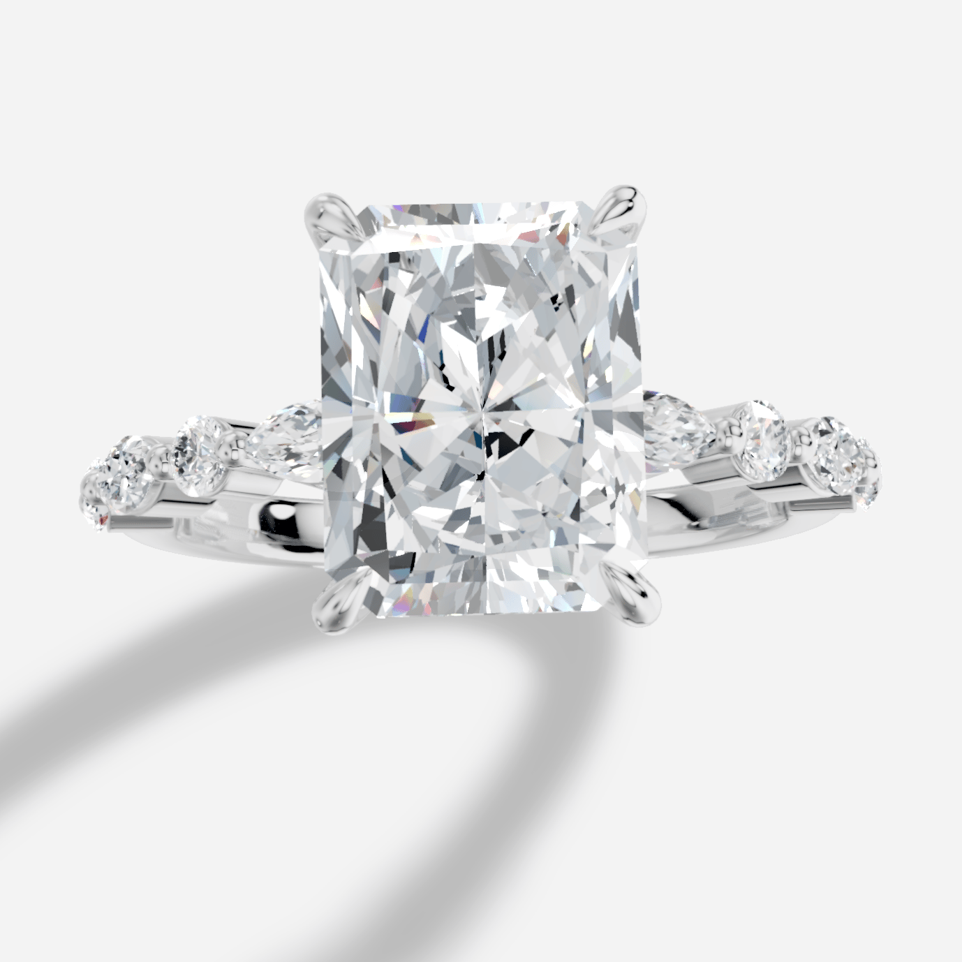 Royelle Radiant Kesim Exclusive Laboratuvar Pırlanta Yüzük | X Diamond