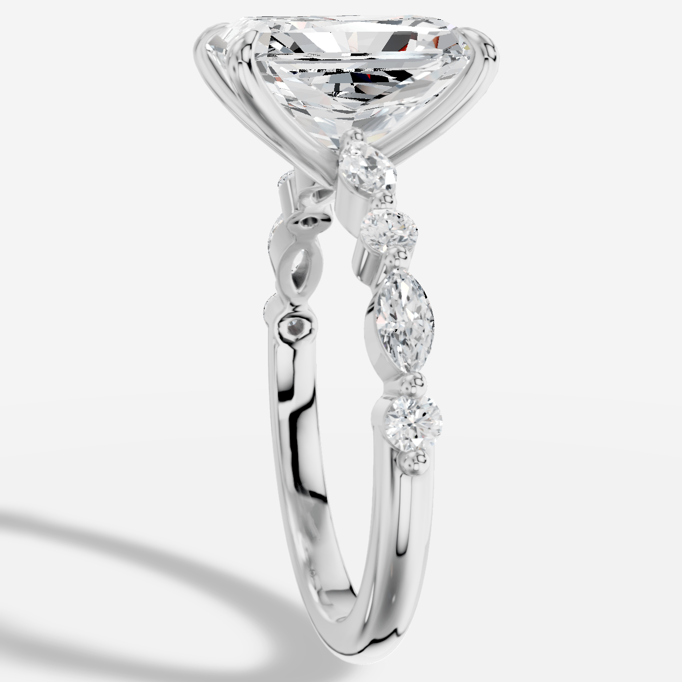 Royelle Radiant Kesim Exclusive Laboratuvar Pırlanta Yüzük | X Diamond