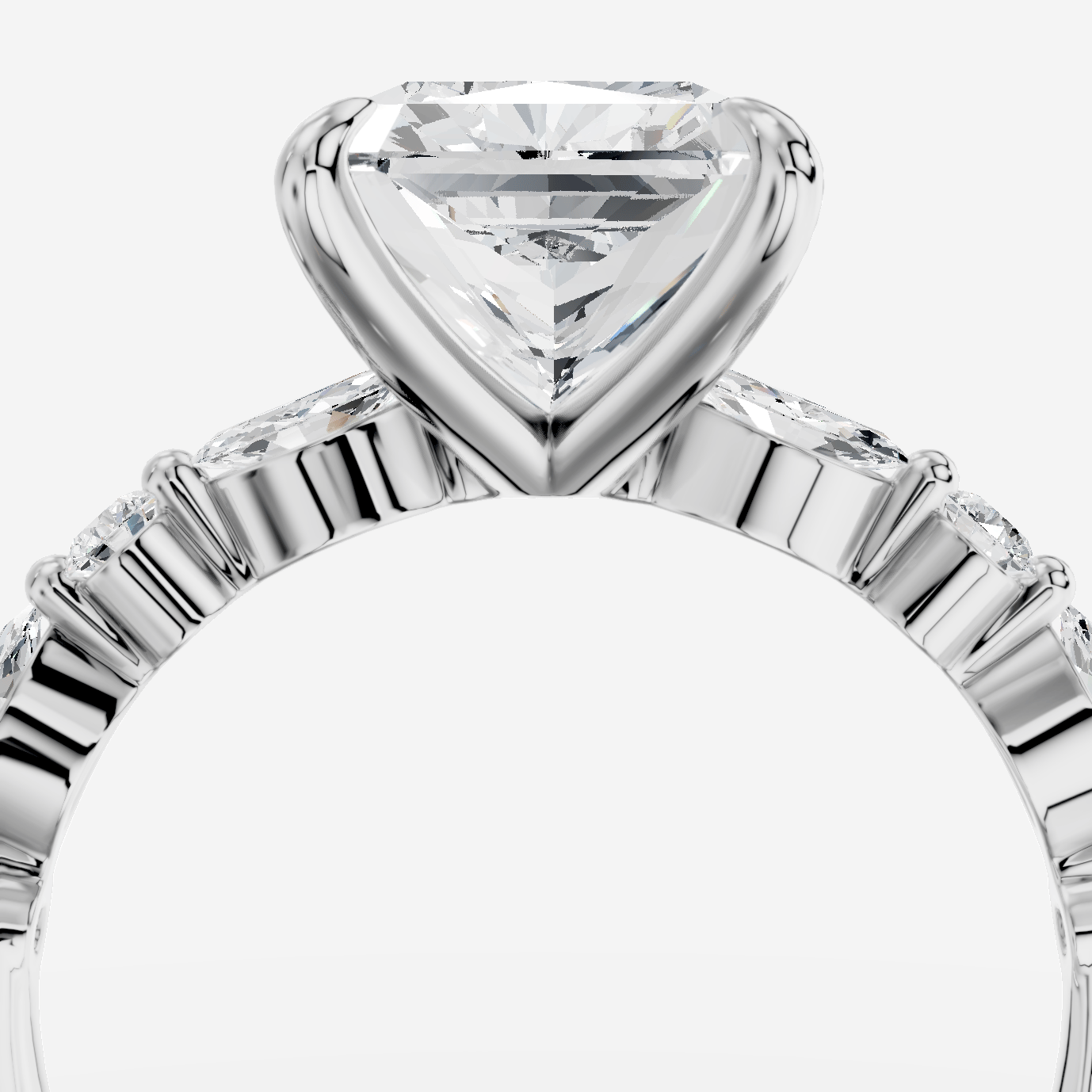 Royelle Radiant Kesim Exclusive Laboratuvar Pırlanta Yüzük | X Diamond