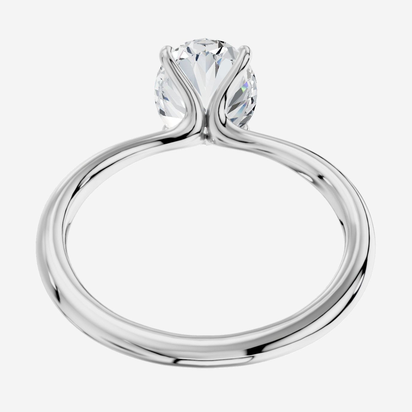 Cybele Oval Yuvarlak Kesim Laboratuvar Pırlanta Yüzük | X Diamond