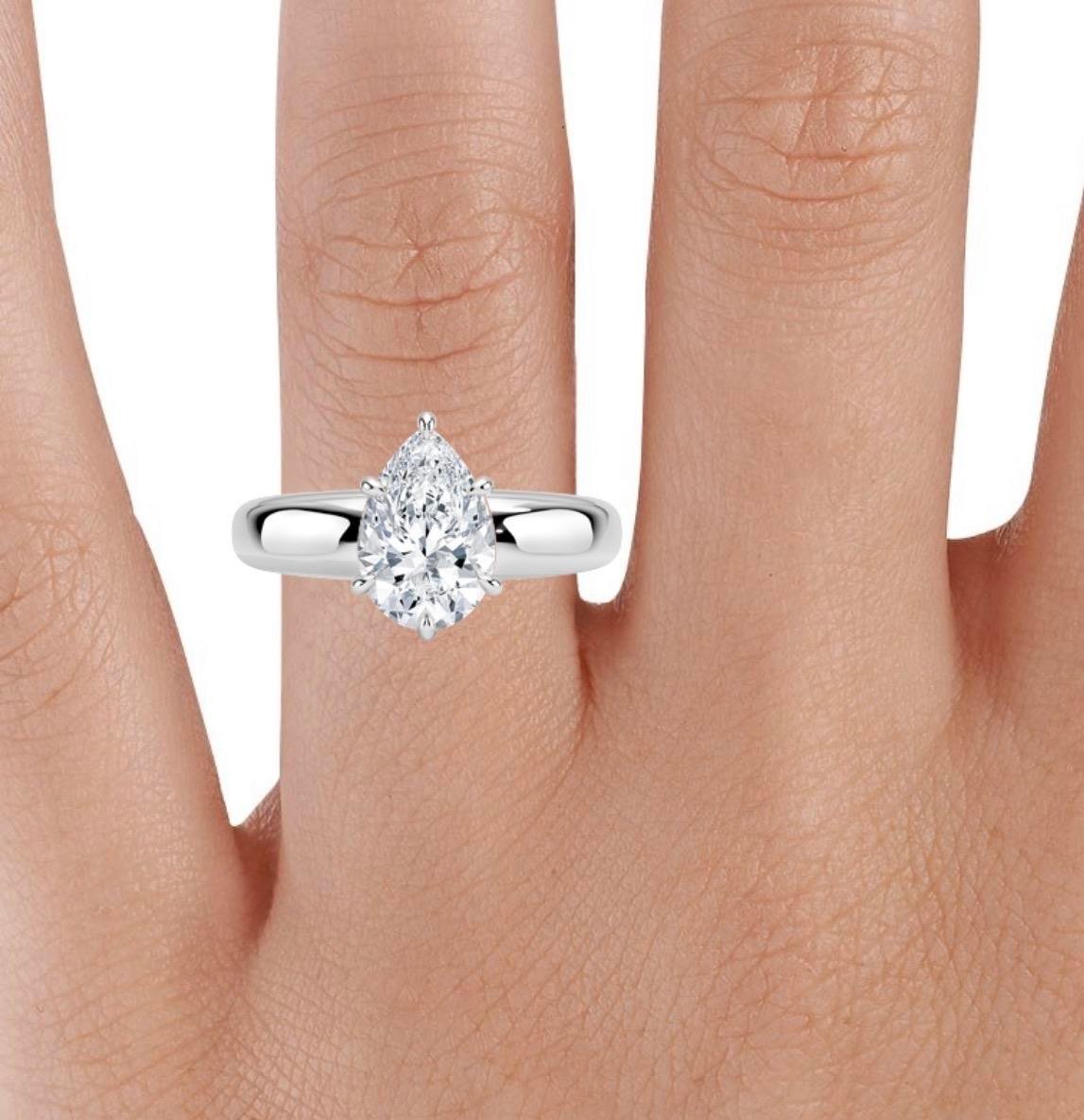 13052013 Lab Grown Pırlanta Tektaş Yüzük | 2.00 karat Damla | Seraphine | Xdiamond