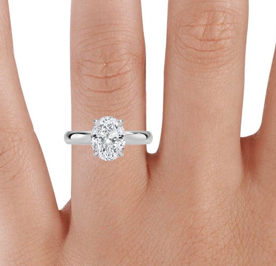 11052033 Lab Grown Pırlanta Tektaş Yüzük | 2.00 karat Oval | Eirene | Xdiamond