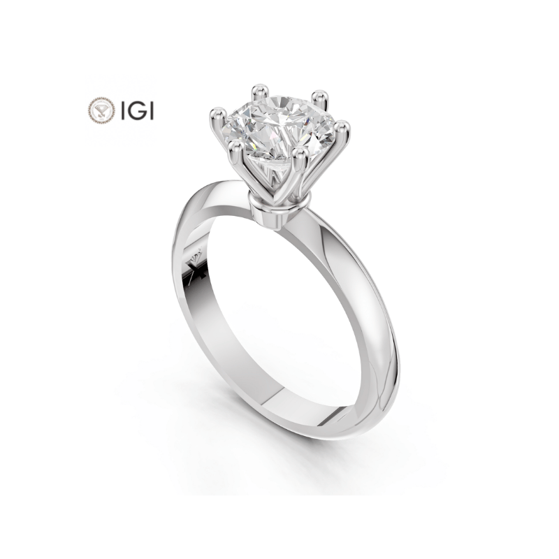 10021023 Laboratuvar Pırlanta Tektaş Yüzük | 1.00 karat E Vvs2 | Aurora | Xdiamond