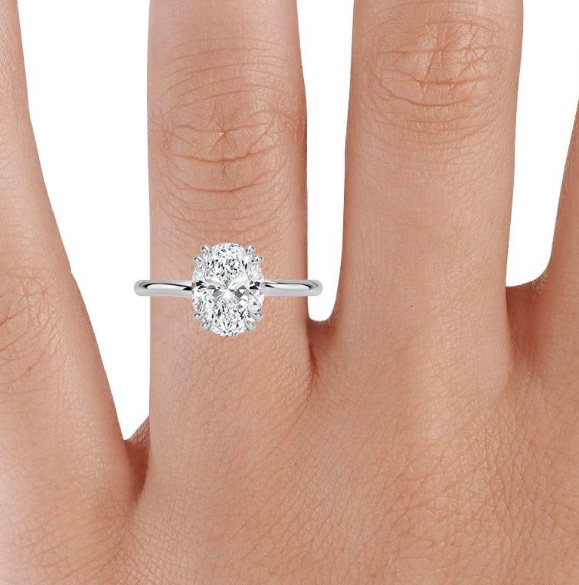 11012033 Lab Grown Pırlanta Tektaş Yüzük | 2.00 karat Oval | Lydia | Xdiamond
