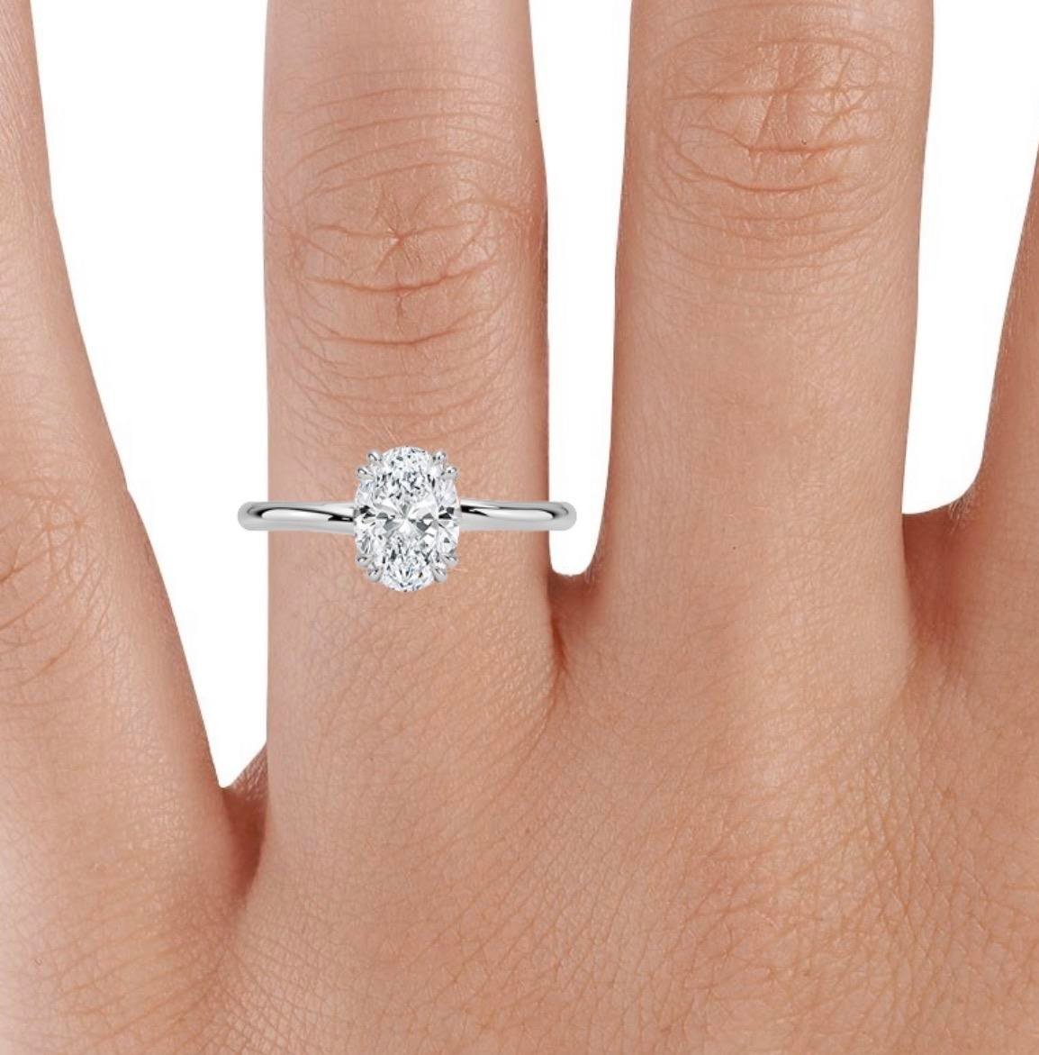 11011015 Laboratuvar Pırlanta Tektaş Yüzük | 1.00 karat Oval | Lydia | Xdiamond