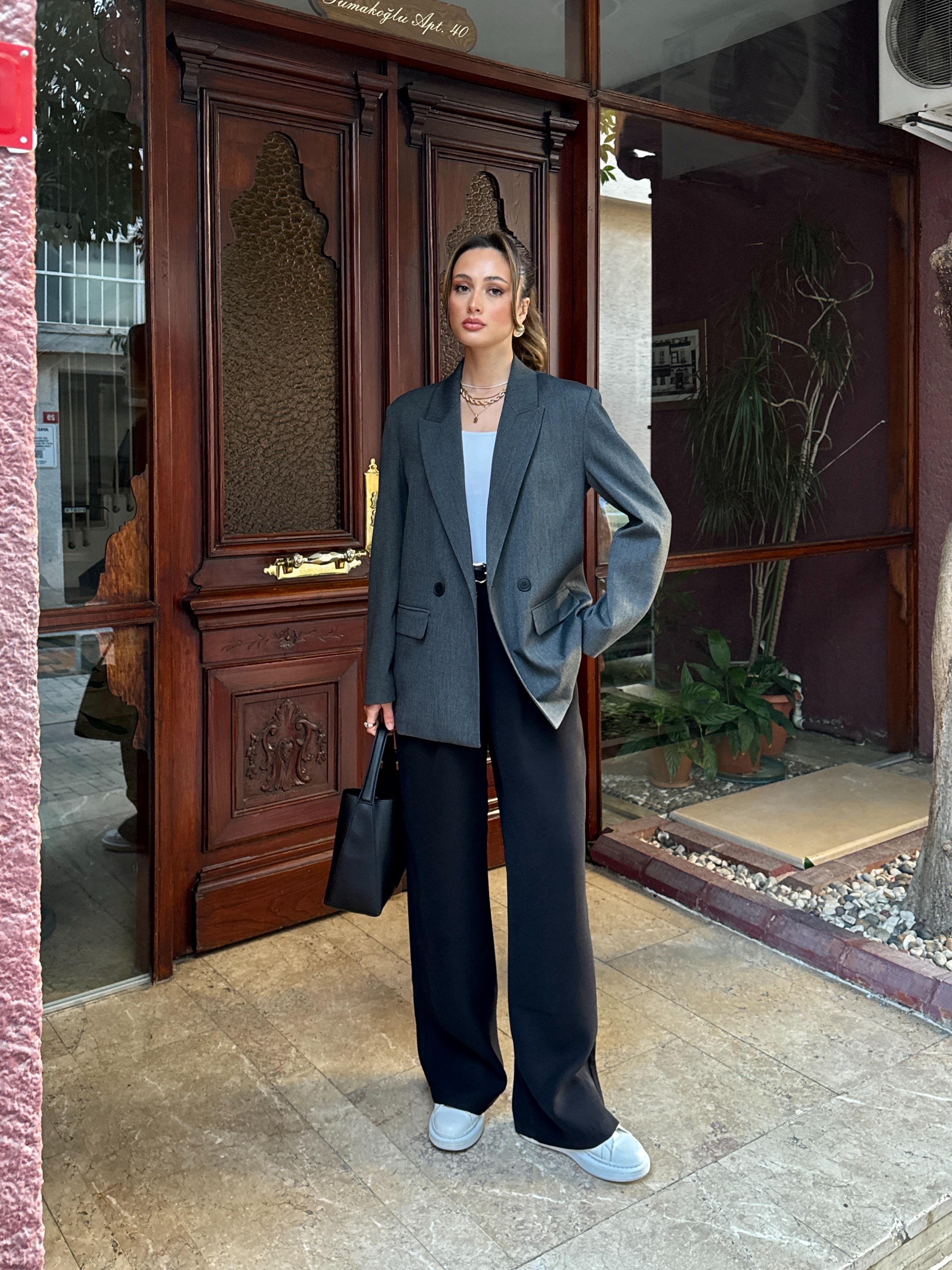 Antrasit Blazer Ceket
