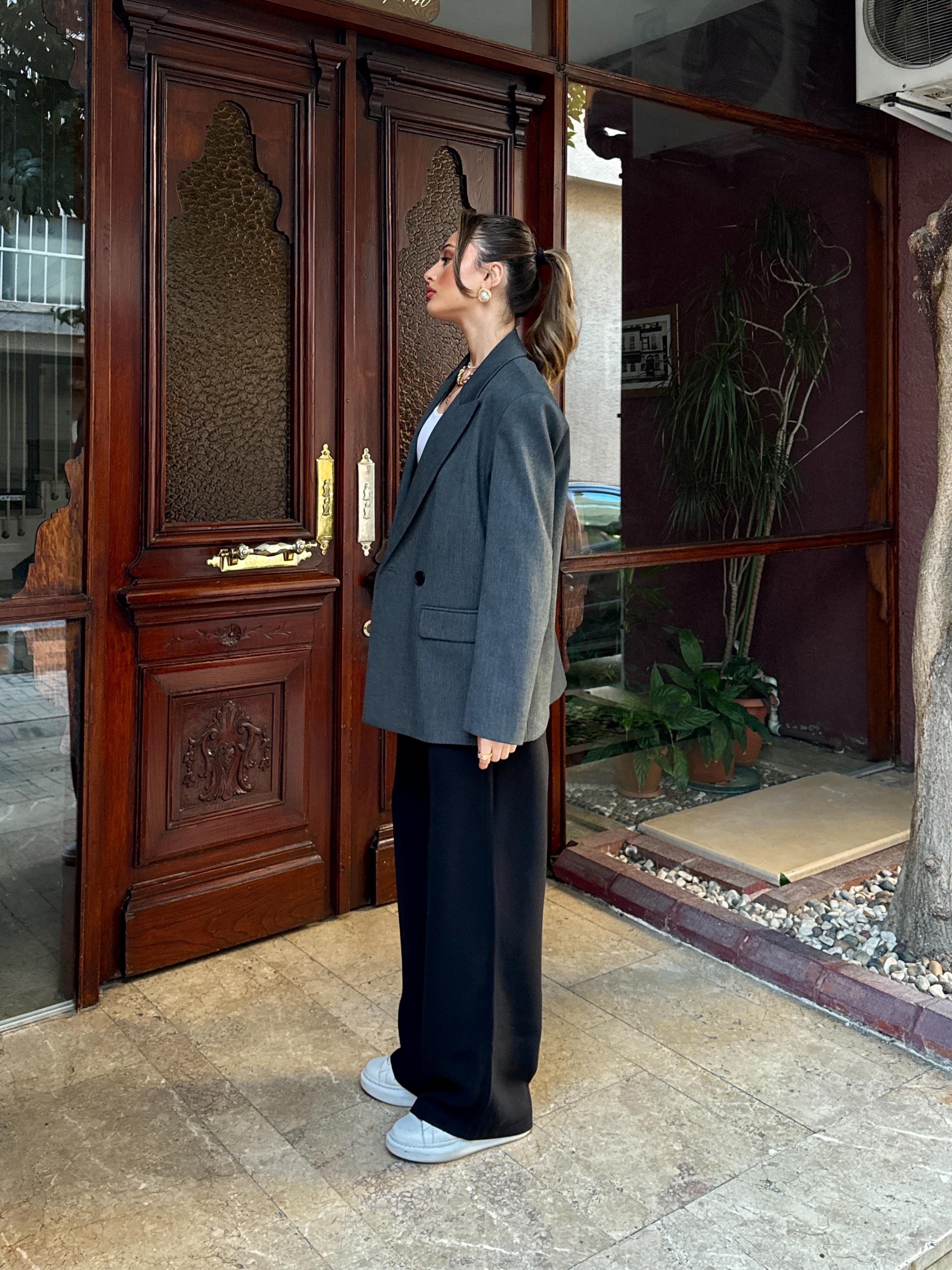 Antrasit Blazer Ceket