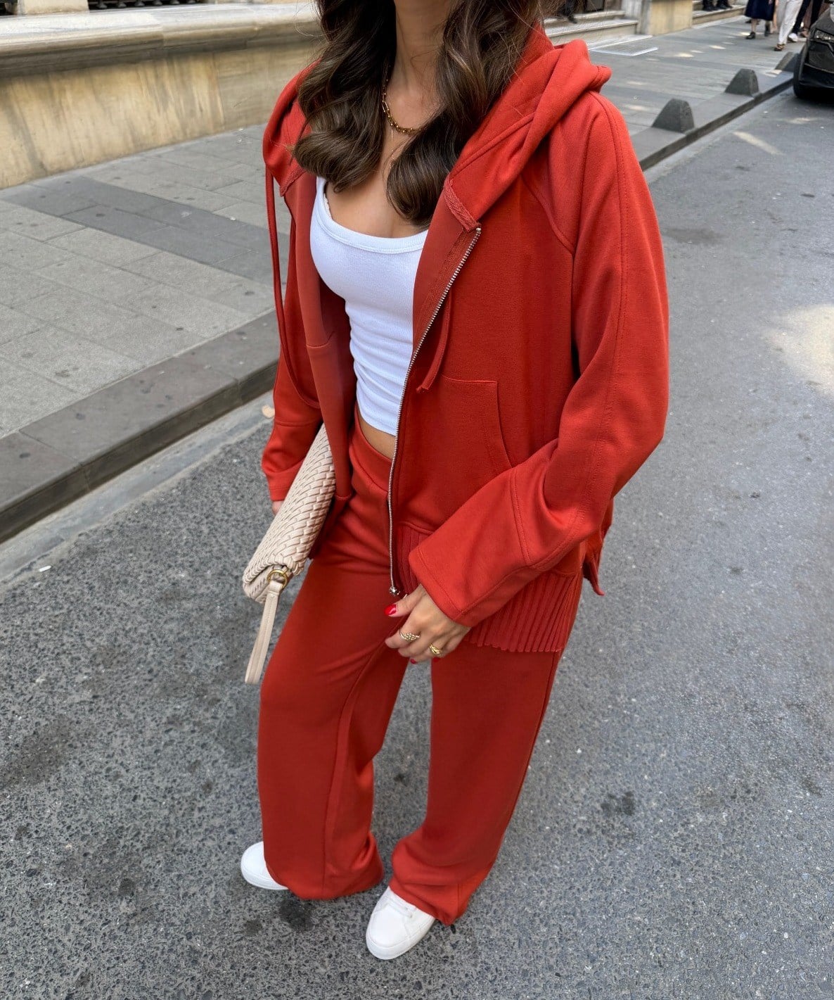 Fermuarlı Sweatshirt  Eşofman Takım Taba