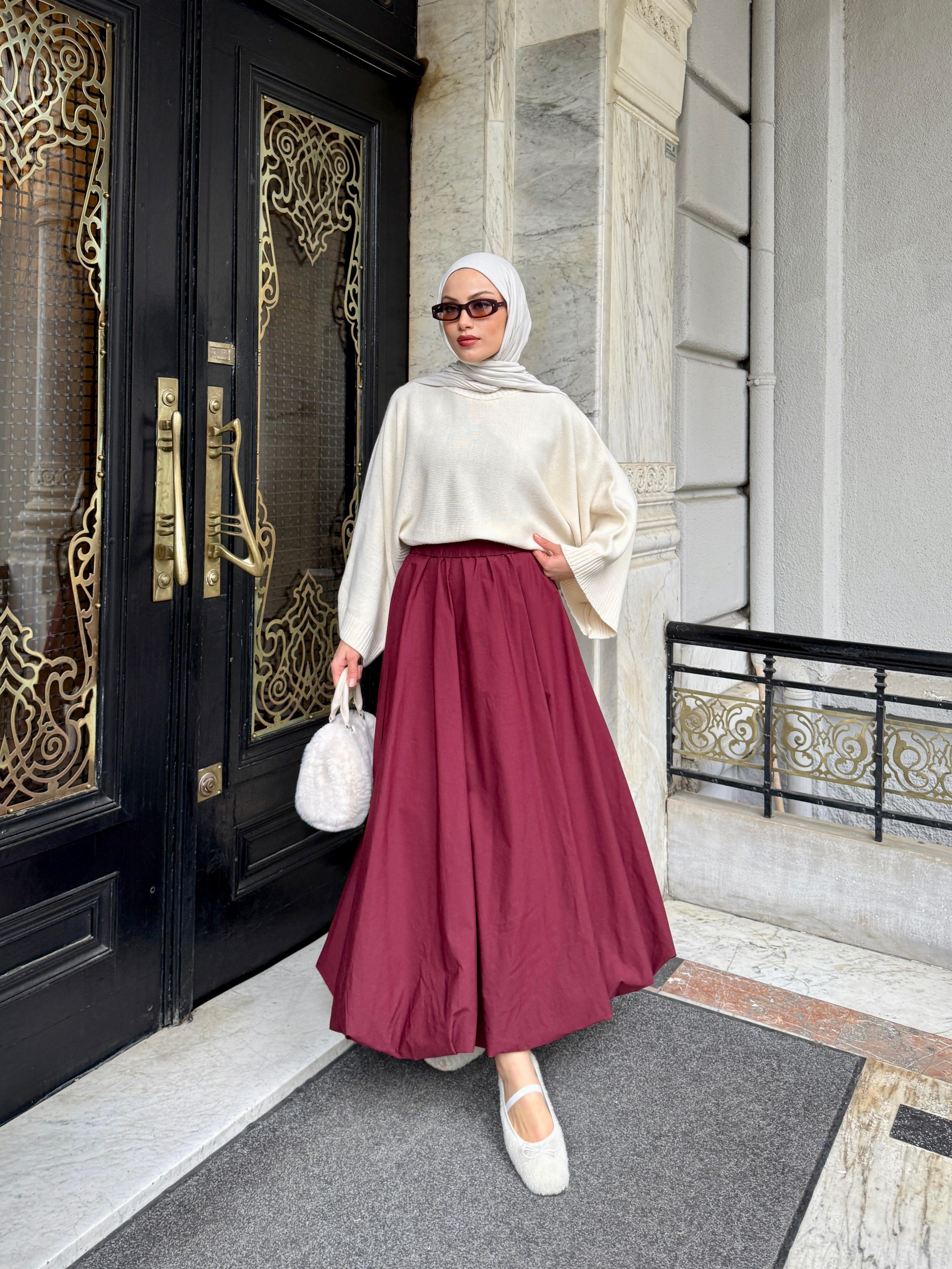 Geniş Kol Oversize Bej Triko Kazak