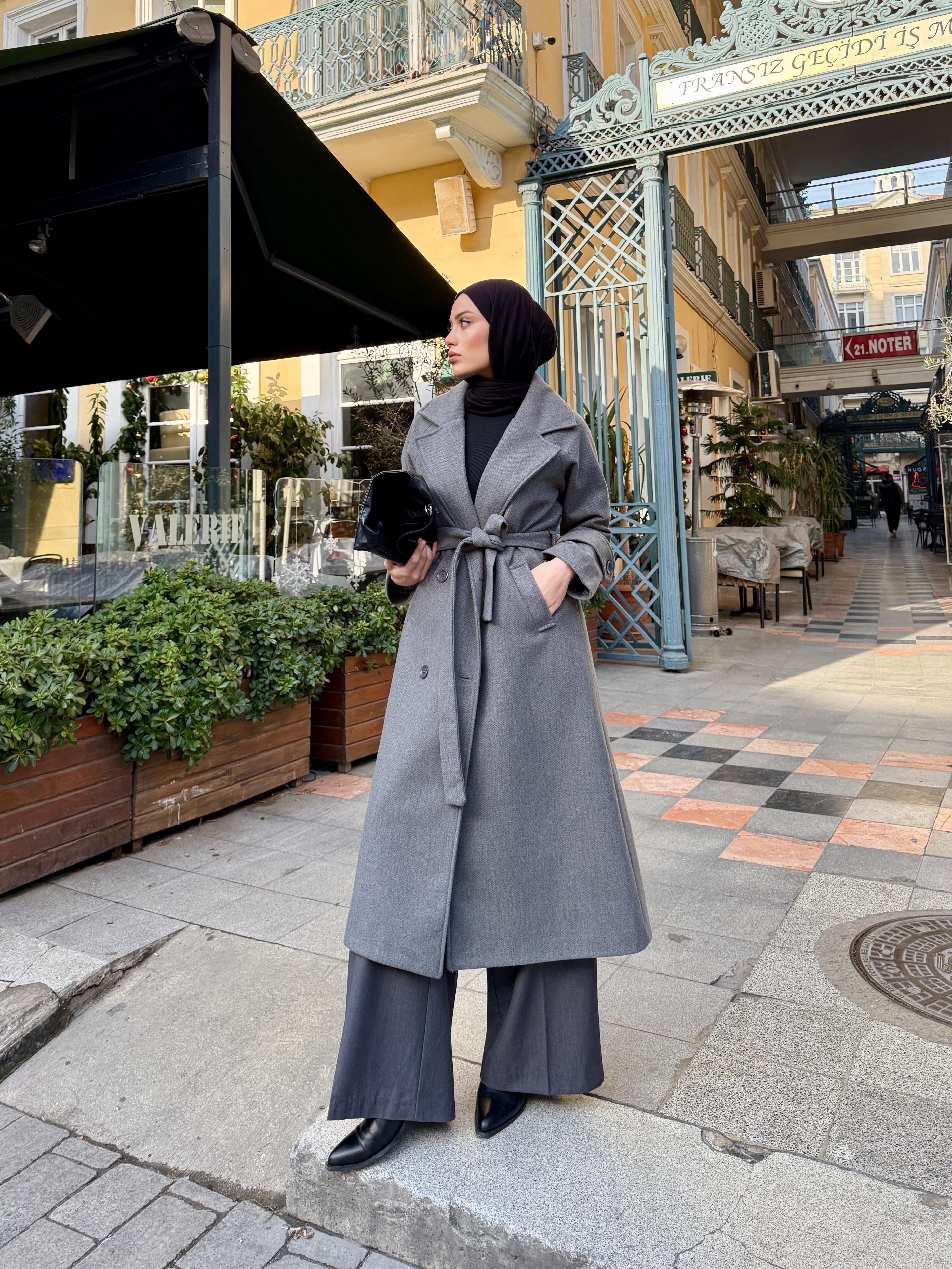 Gri Kaşe Kaban