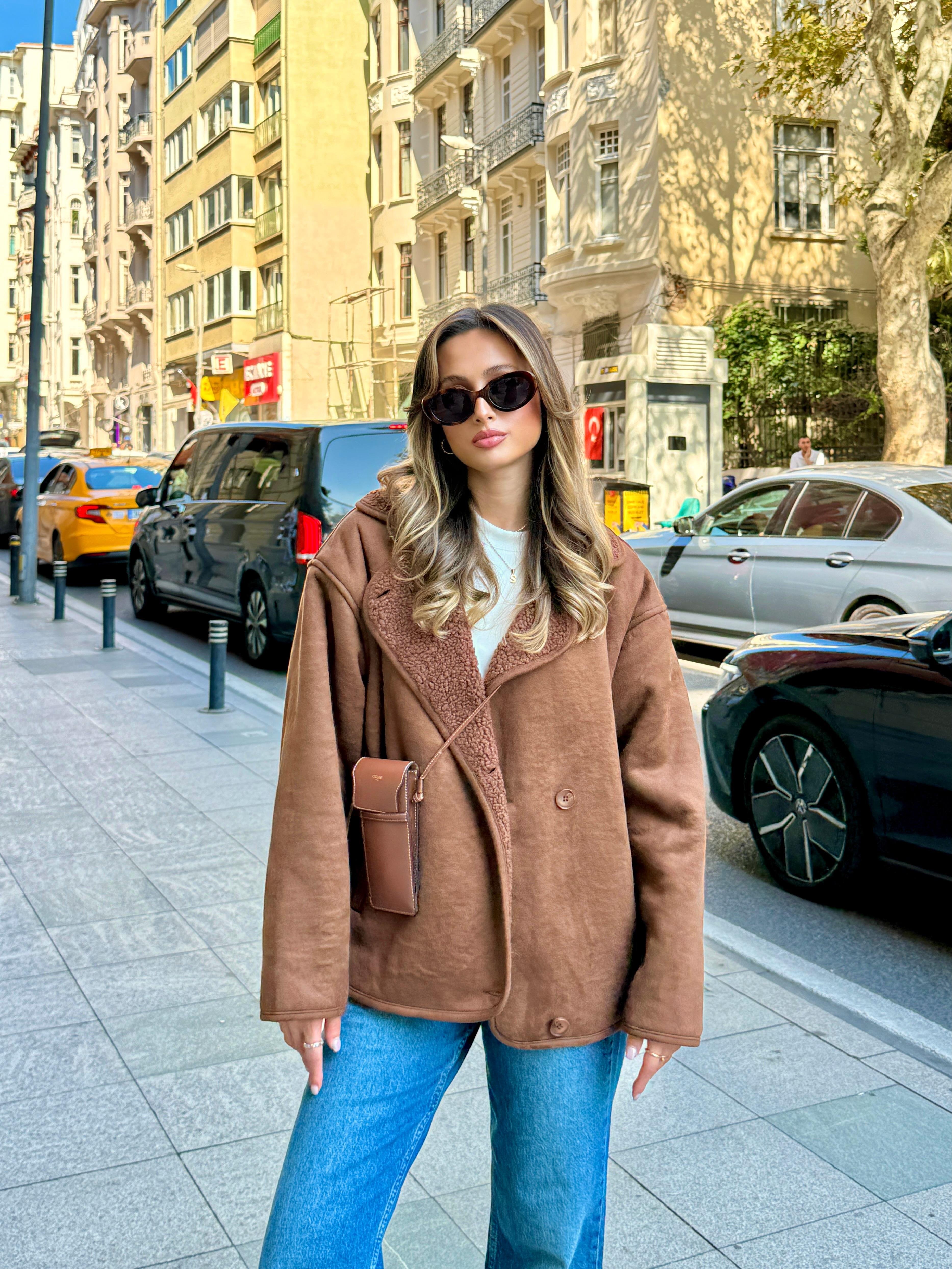 İçi Yünlü Oversize Kaban 