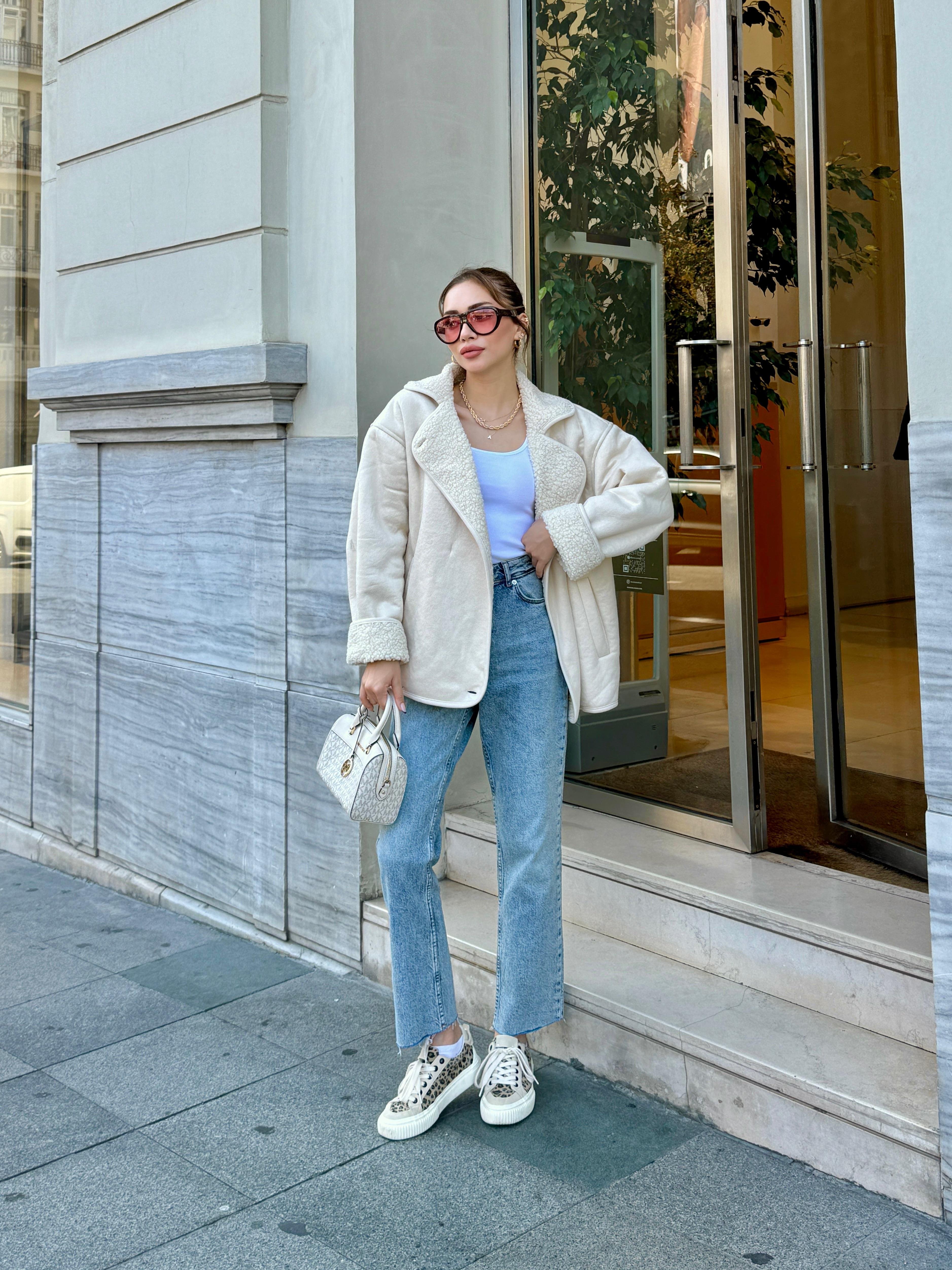 İçi Yünlü Oversize Kaban