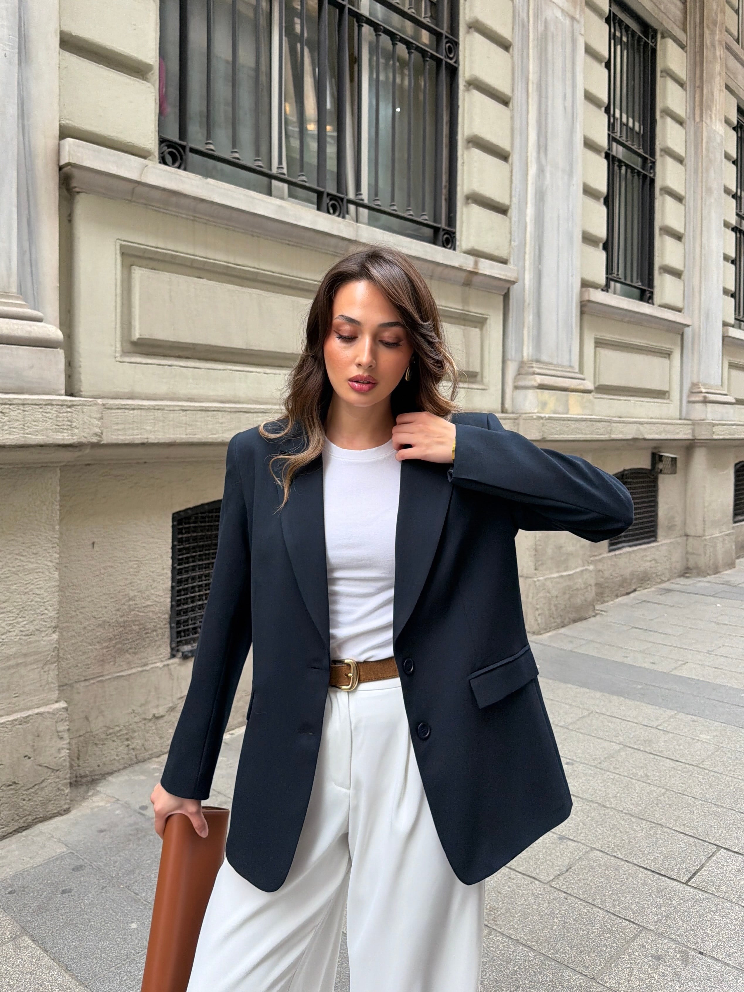 Lacivert Blazer Ceket 
