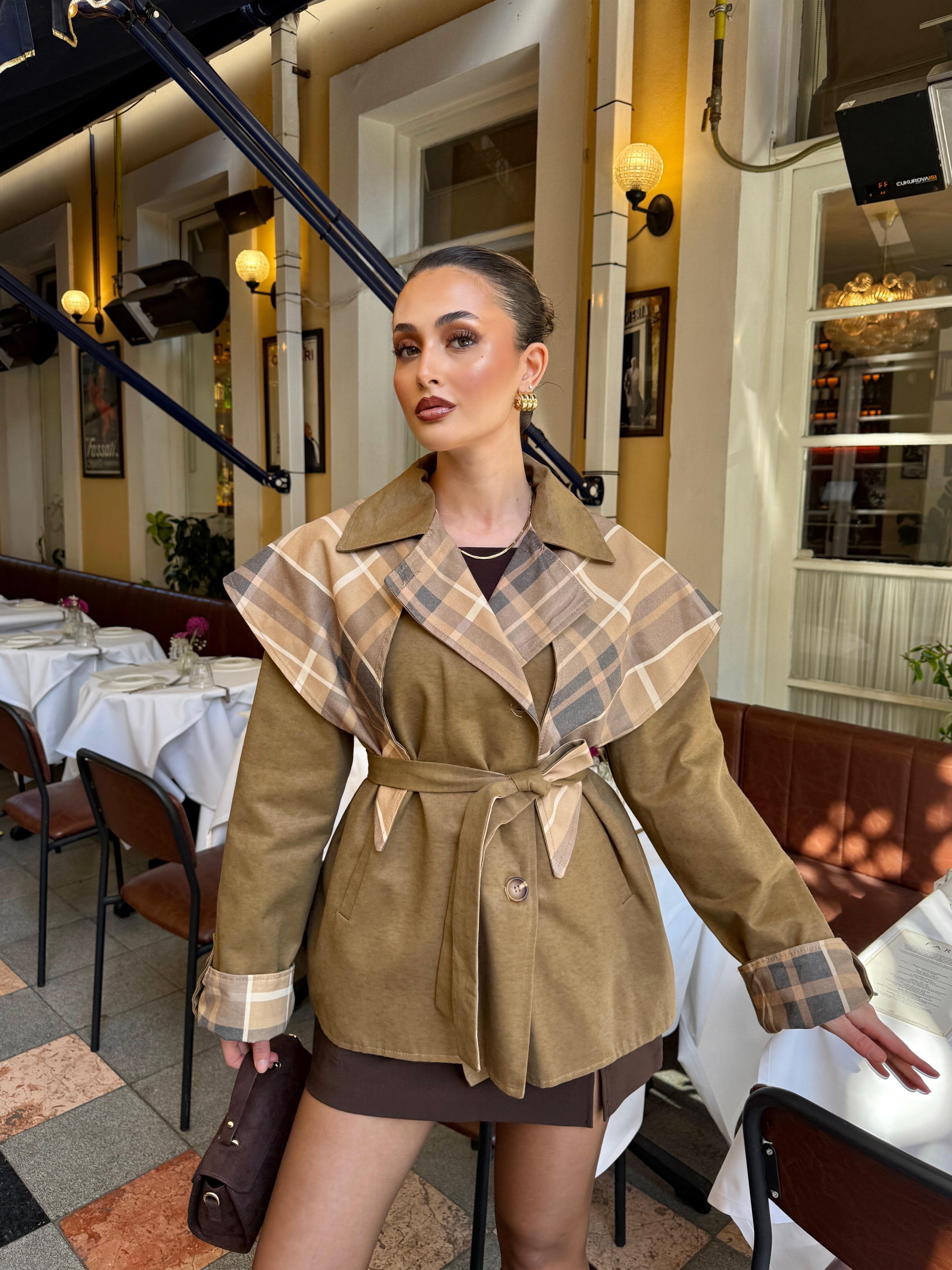 Mum Görünümlü Camel Trençkot
