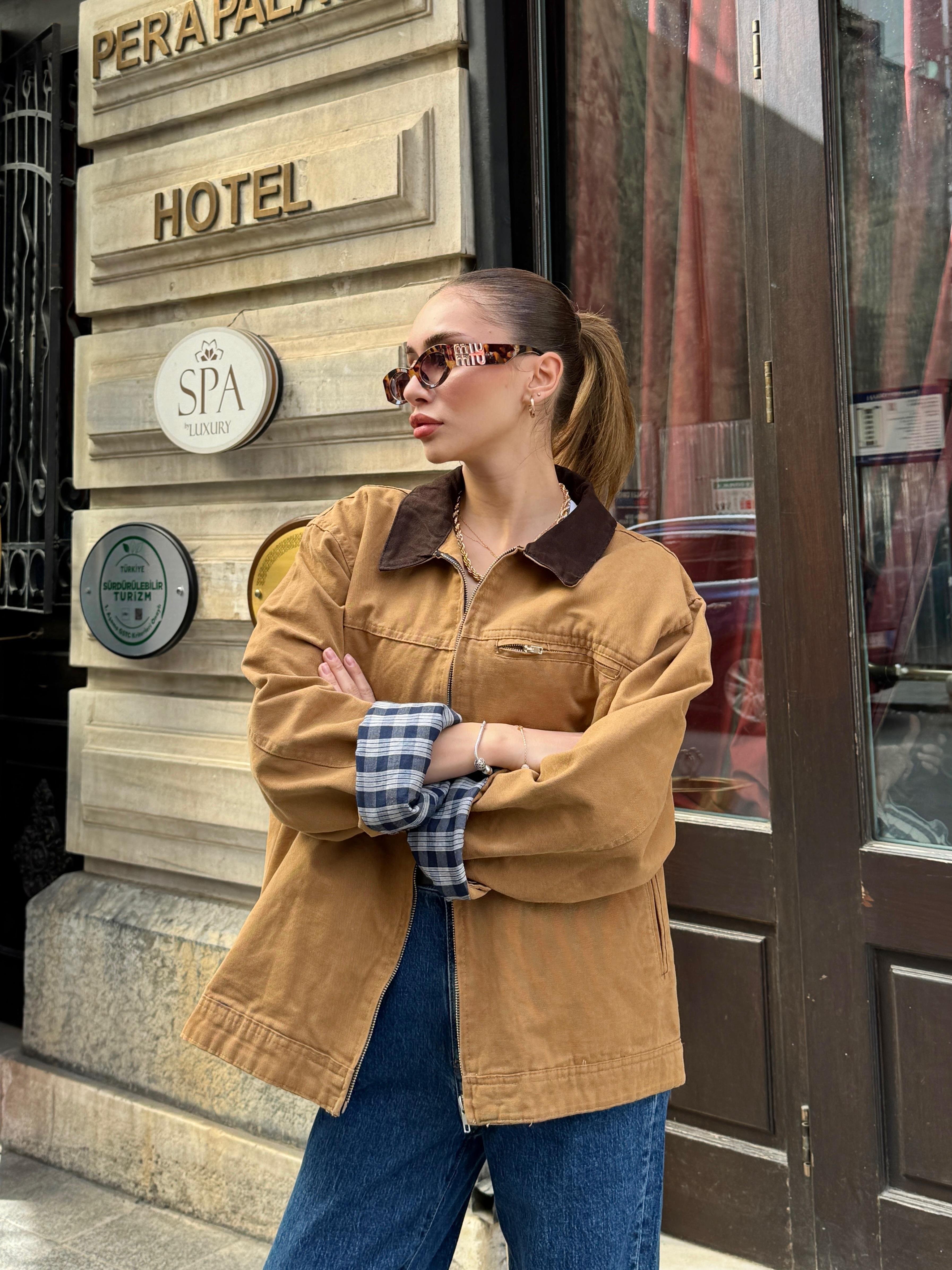 Oversize Kanvas Ceket