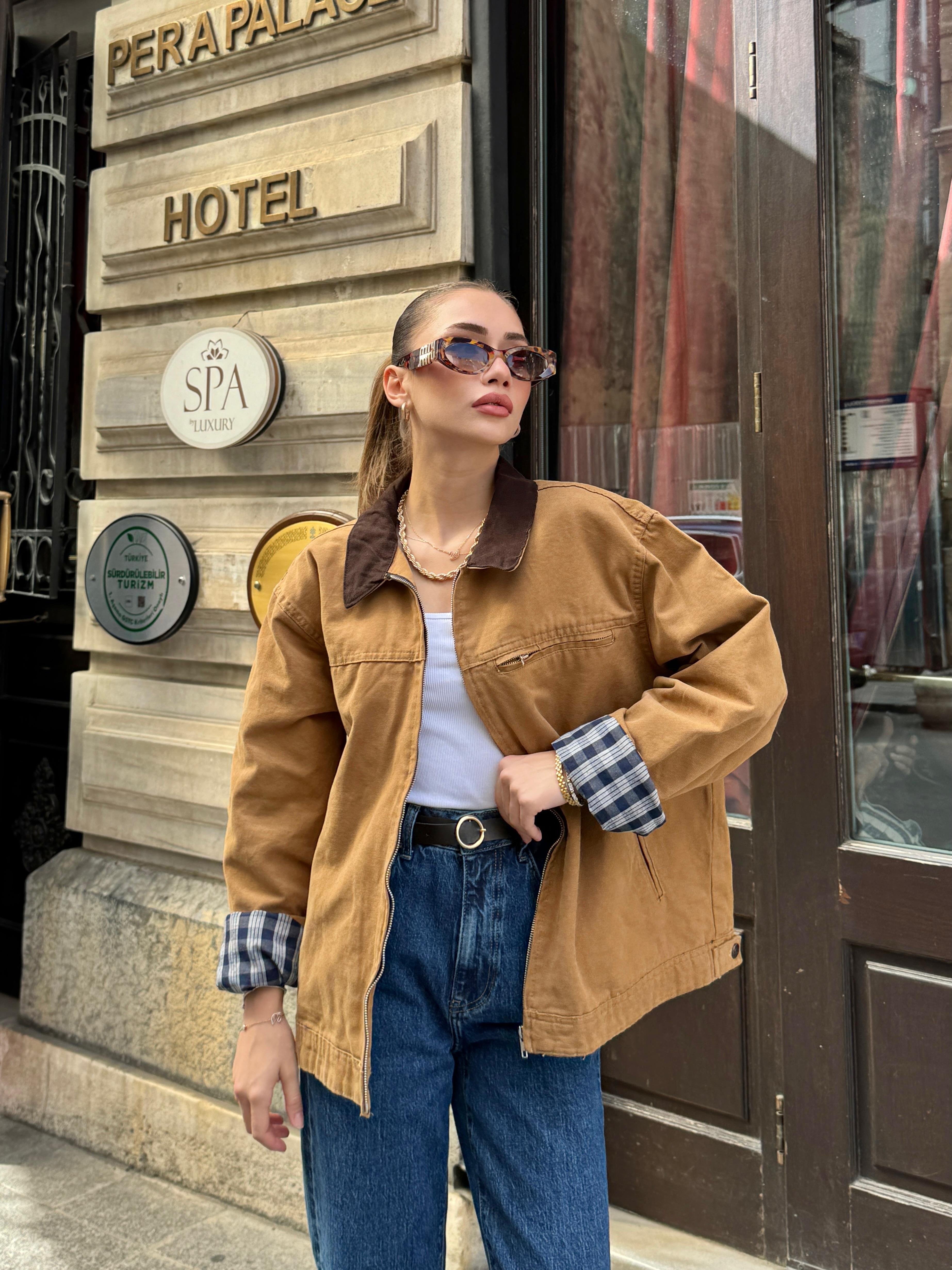 Oversize Kanvas Ceket