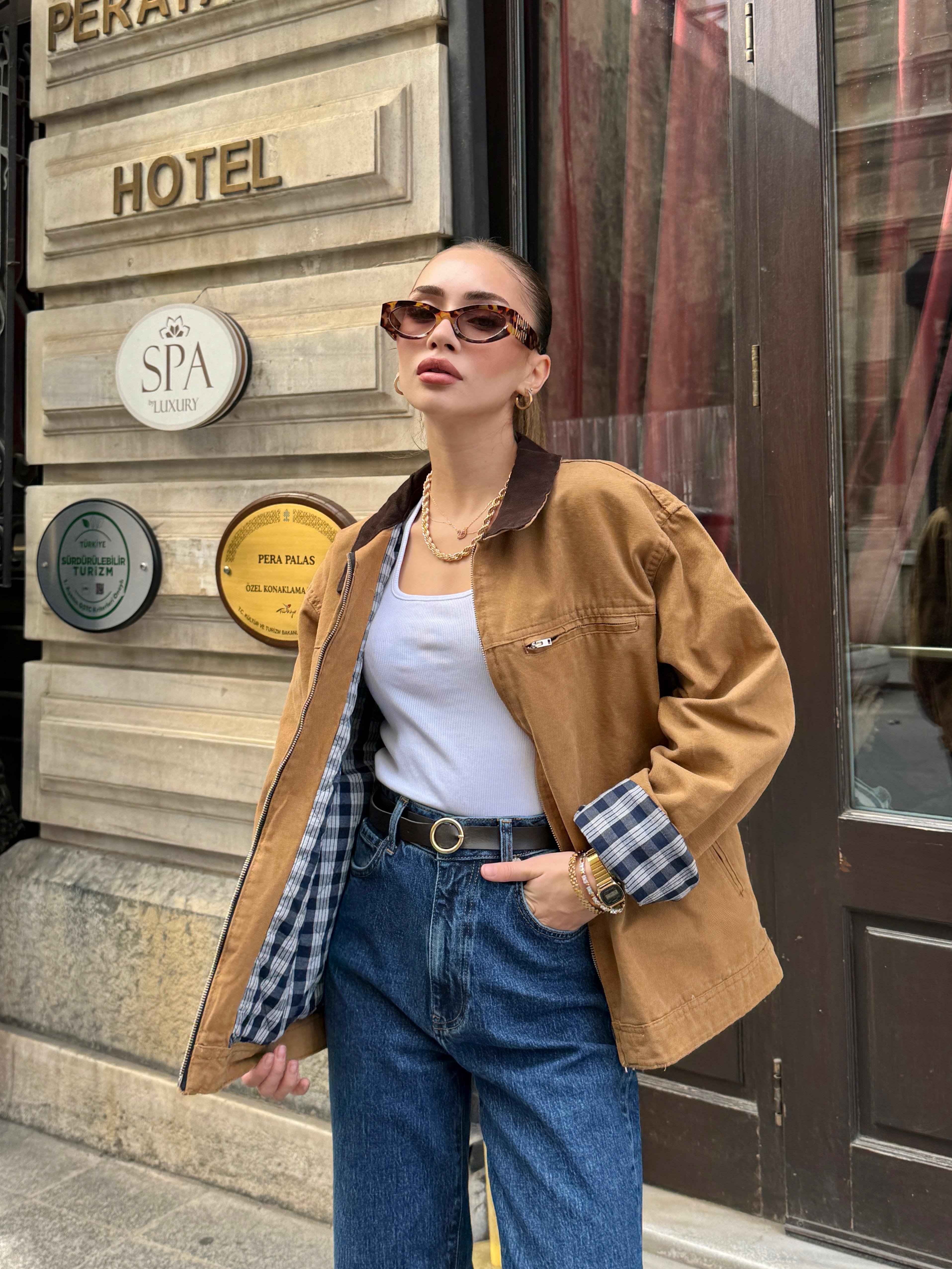 Oversize Kanvas Ceket
