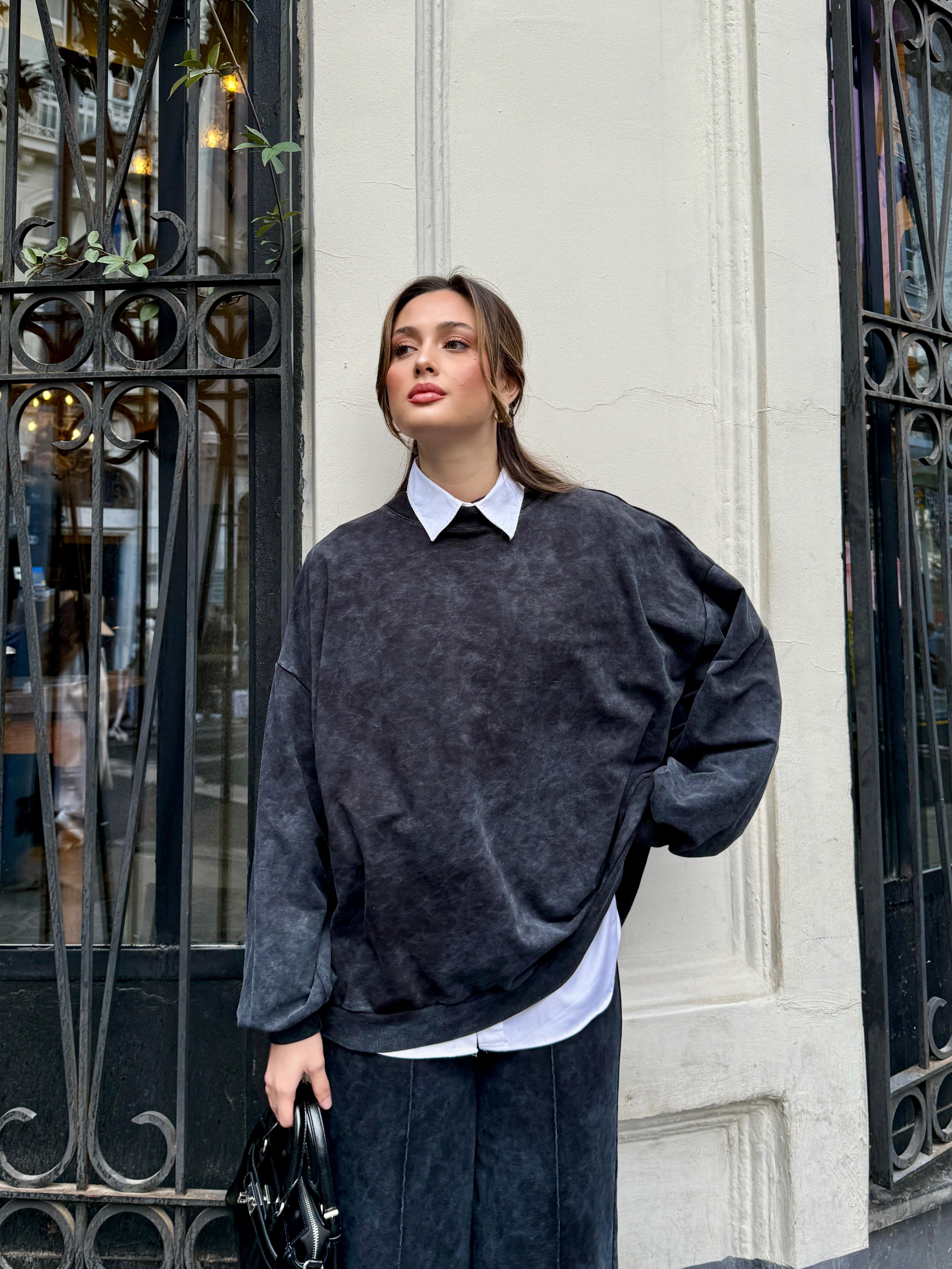 Oversize Siyah Eşofman Takım