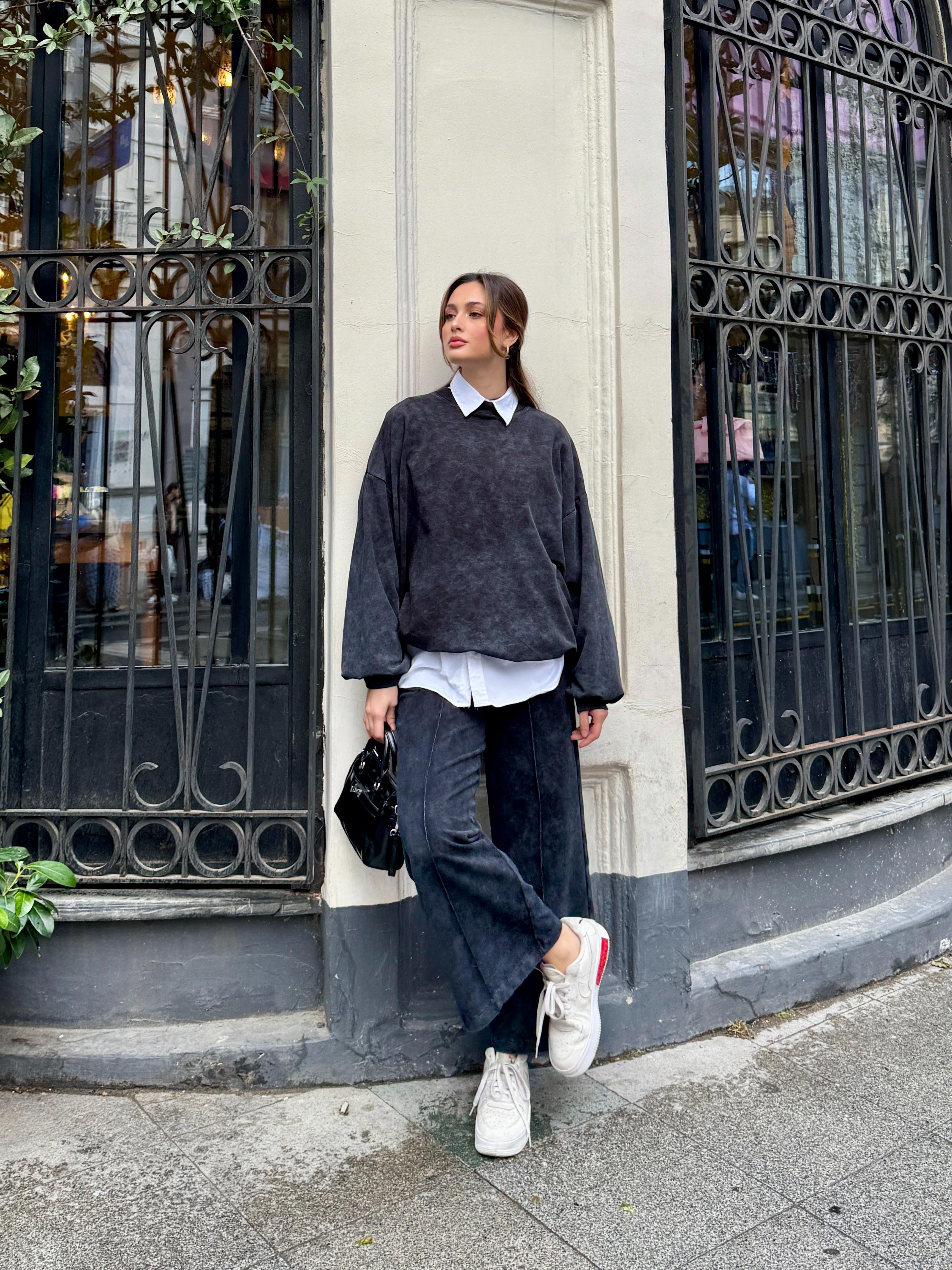 Oversize Siyah Eşofman Takım