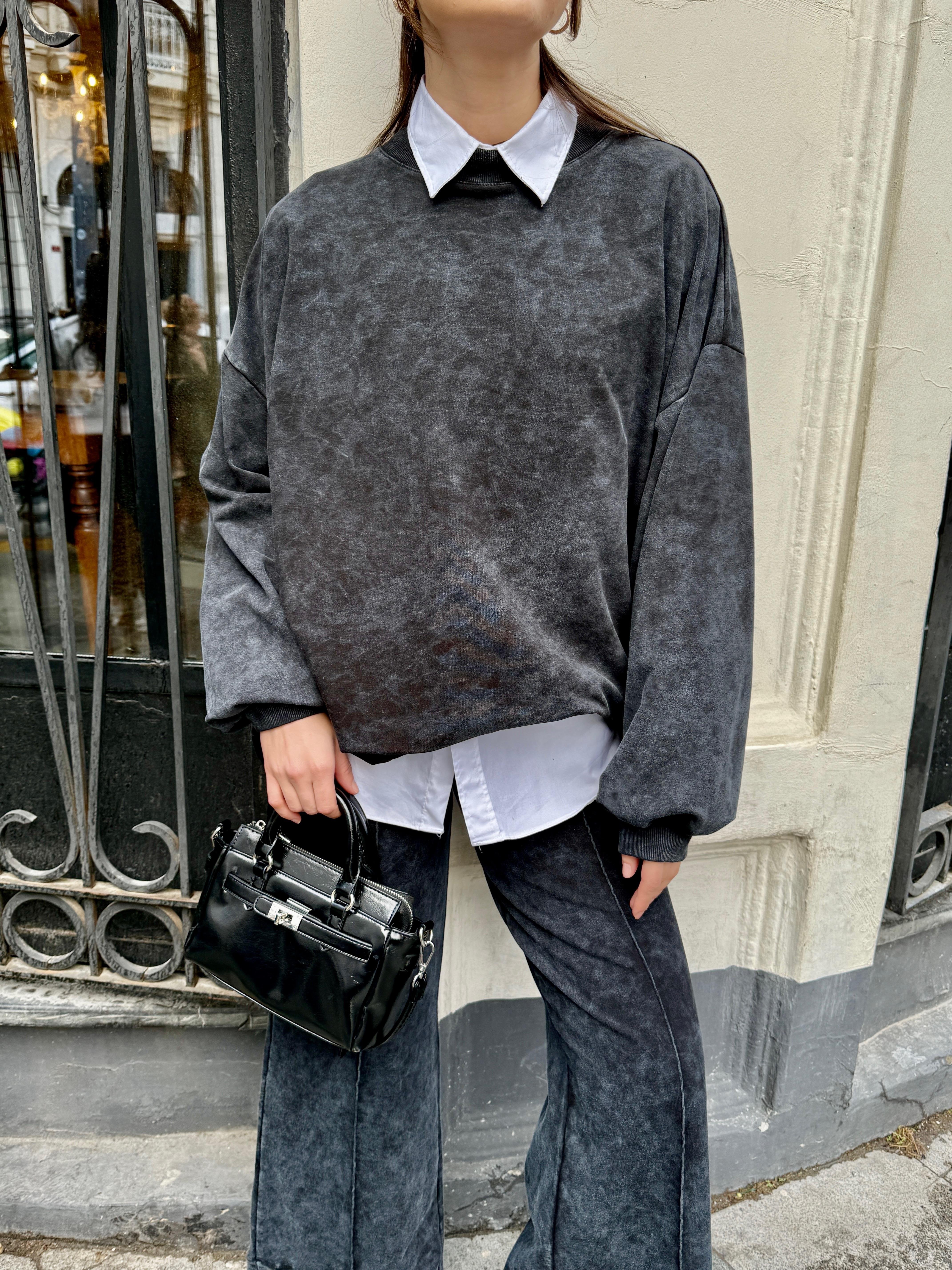 Oversize Siyah Eşofman Takım